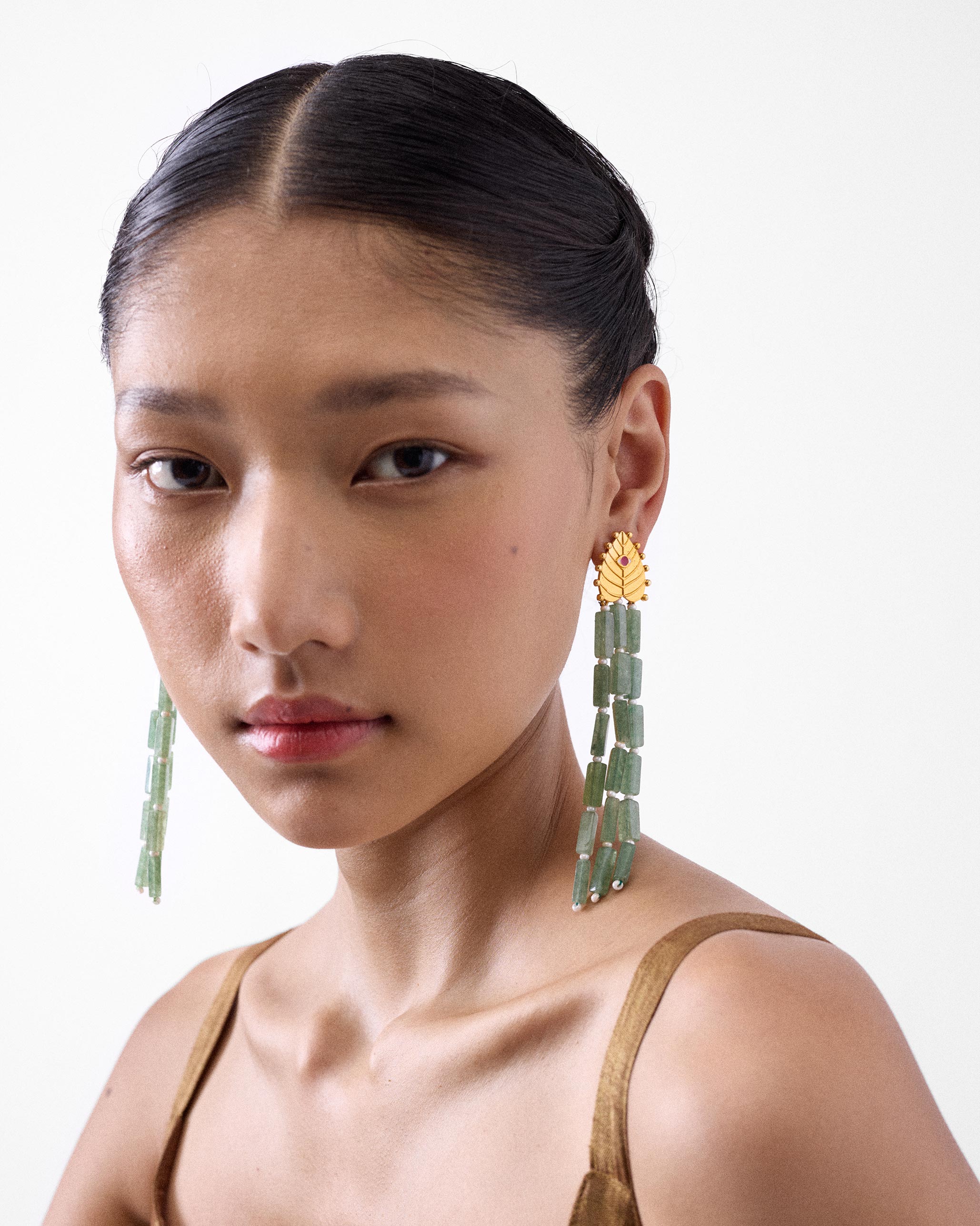 Paan Patta Danglers - Gold