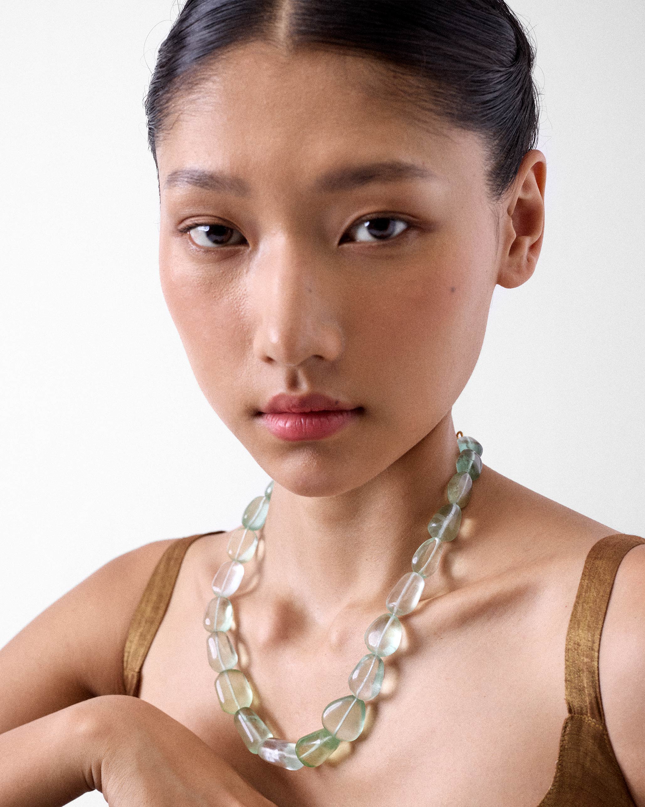 Paan Fluorite Necklace - Gold