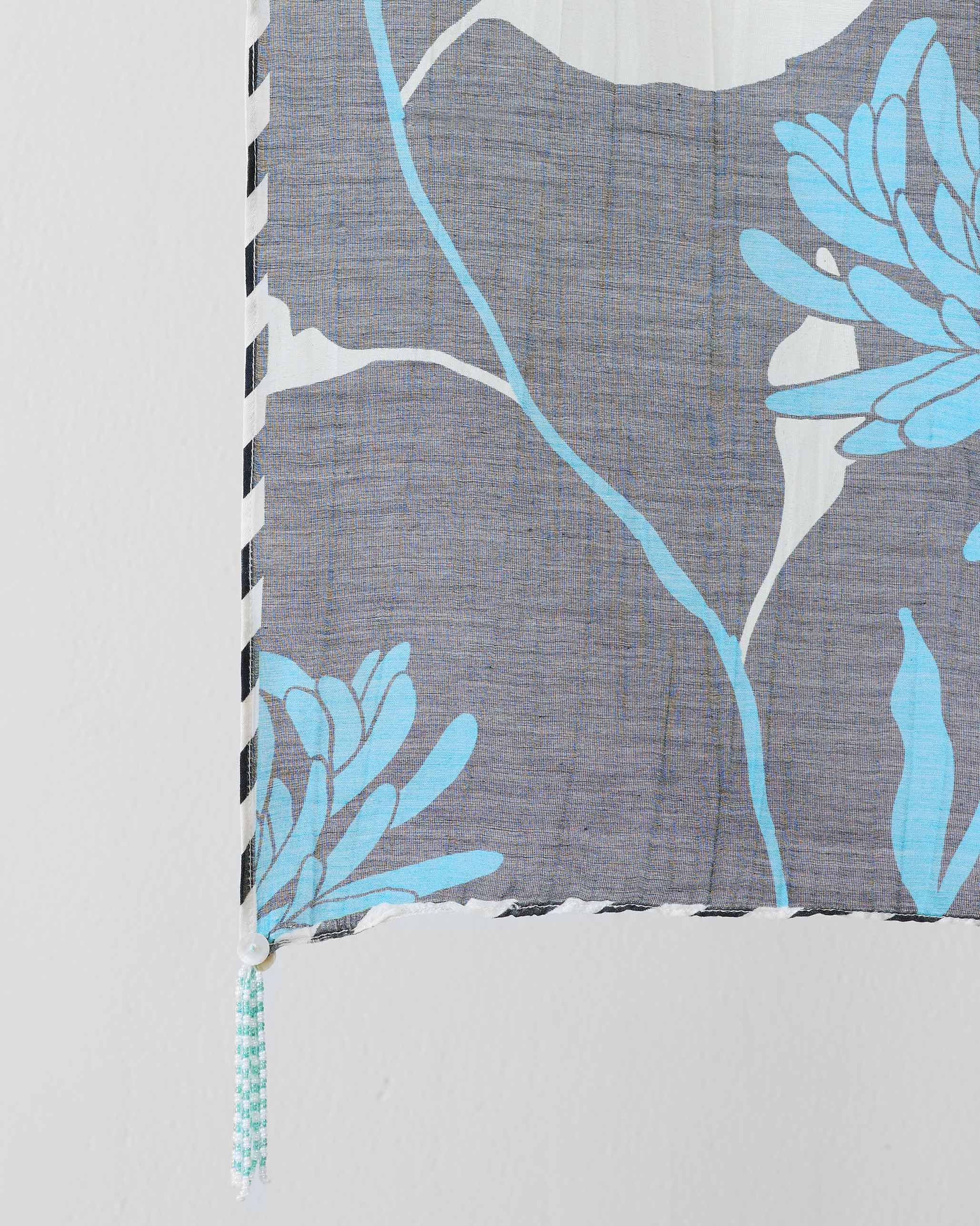 Big Floral Scarf - Black