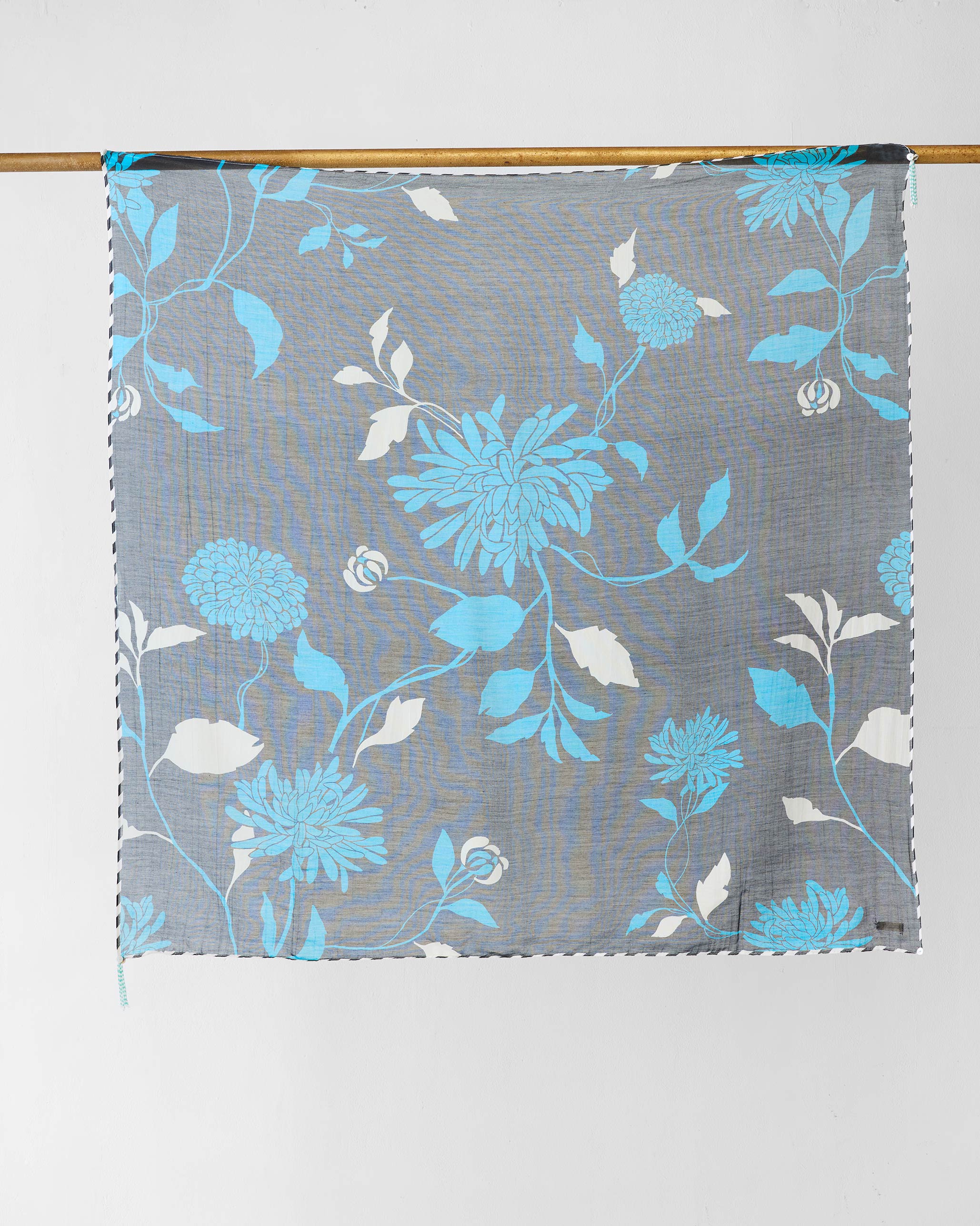 Big Floral Scarf - Black