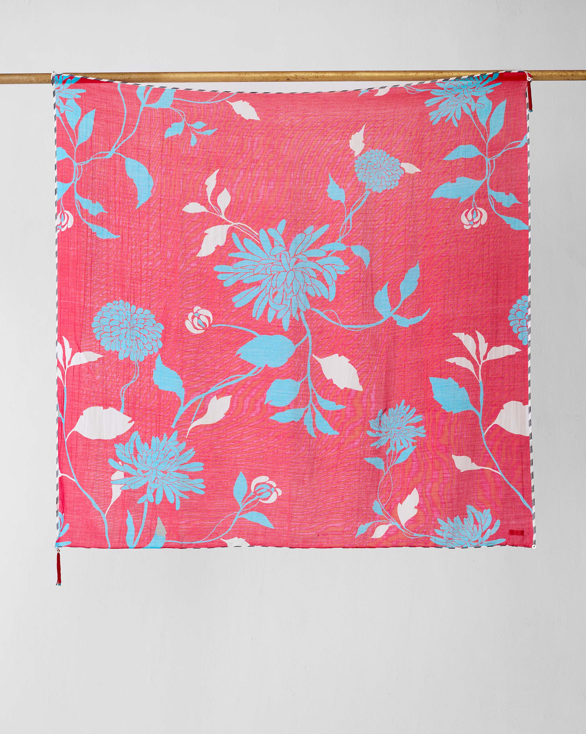 Big Floral Scarf - Red