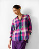 Mandarin Collar Top - Multicolour Checks