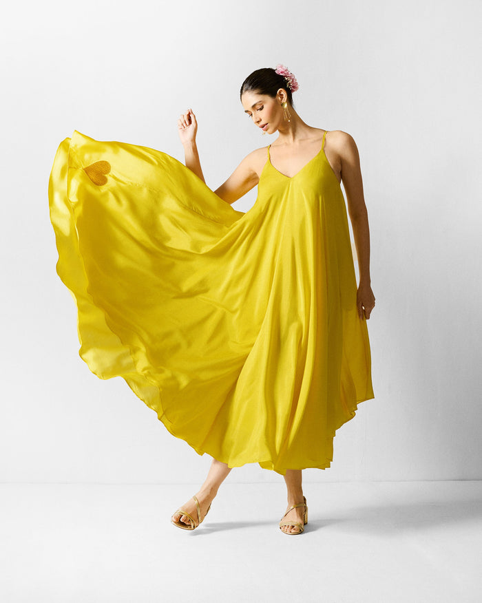 Frieda Back Gusset Dress - Chartreuse