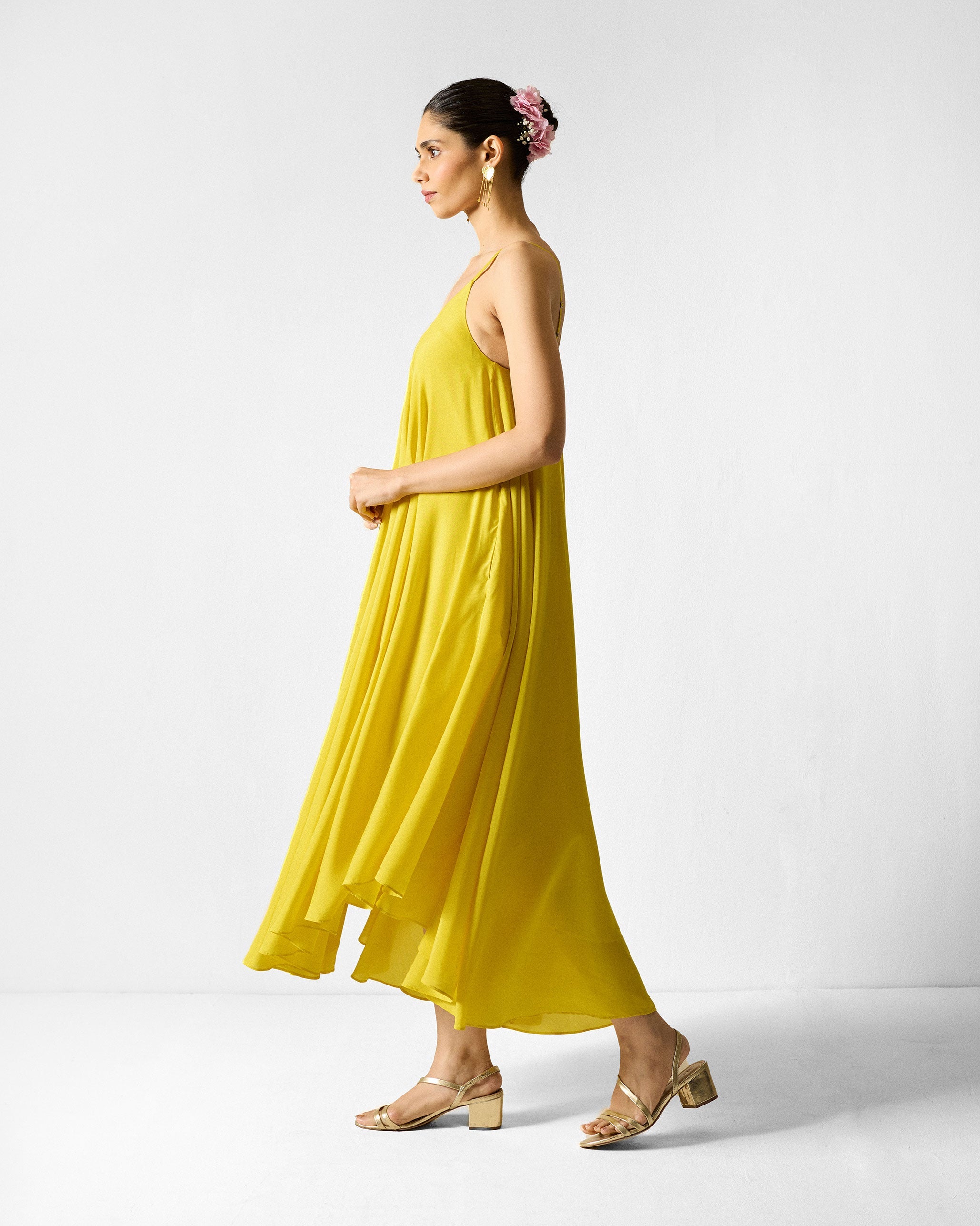 Frieda Back Gusset Dress - Chartreuse
