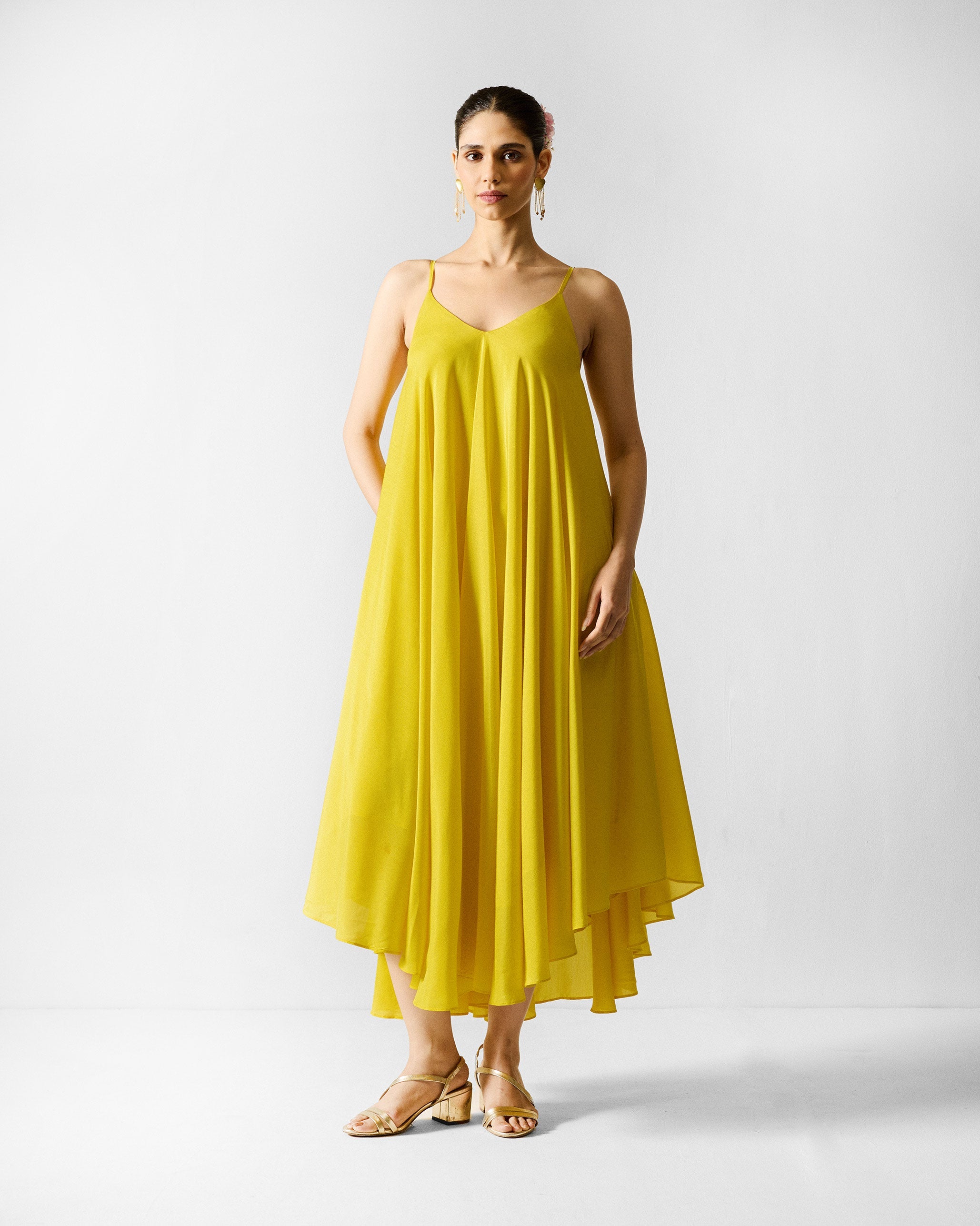 Frieda Back Gusset Dress - Chartreuse