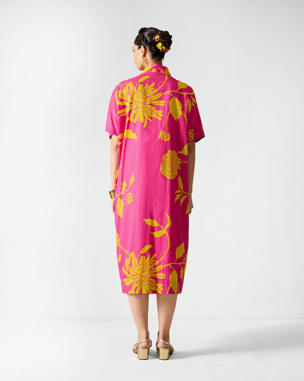 Doda Dress with Slip - Fuchsia & Lime Printed