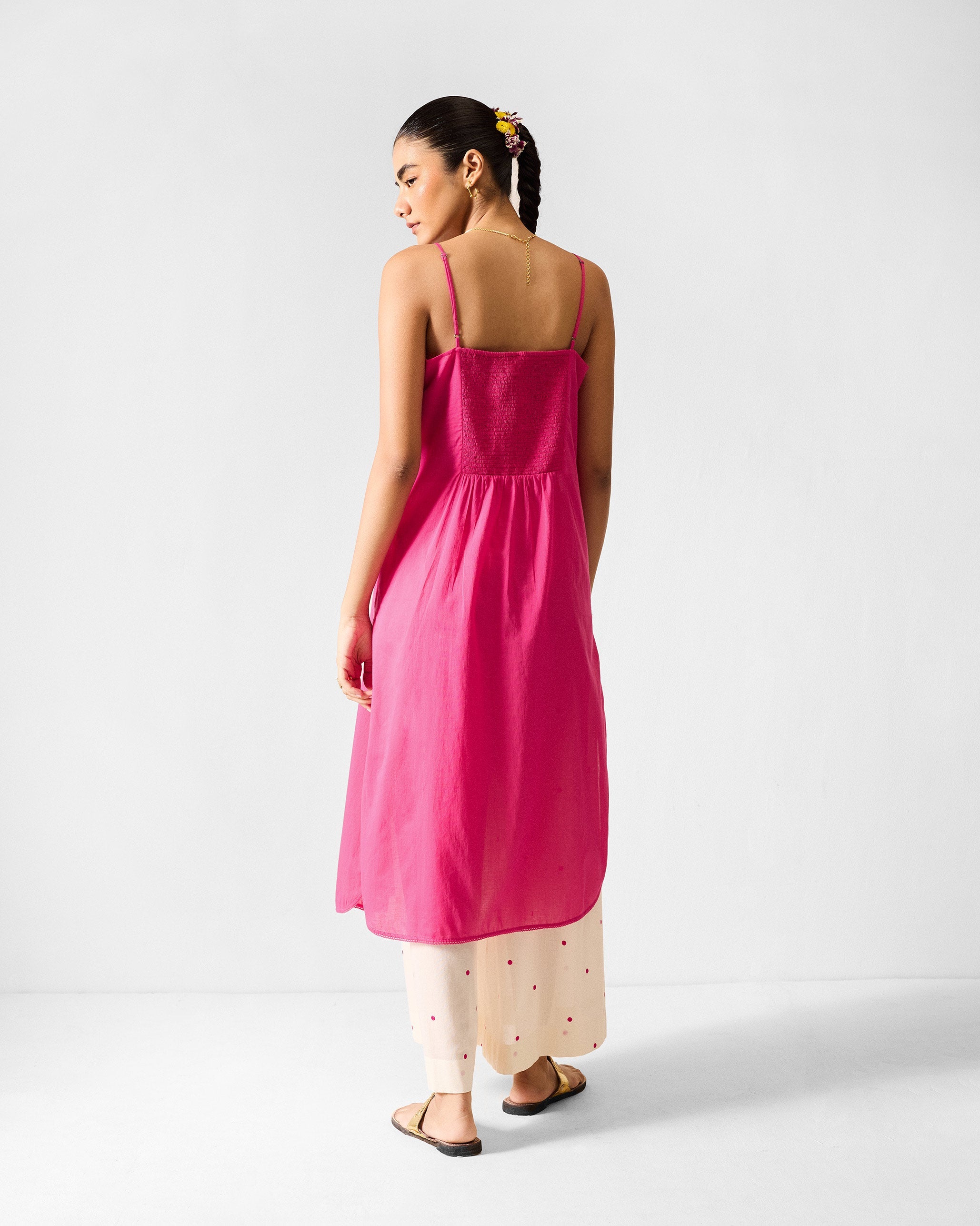 Doda Dress with Slip - Fuchsia & Lime Printed