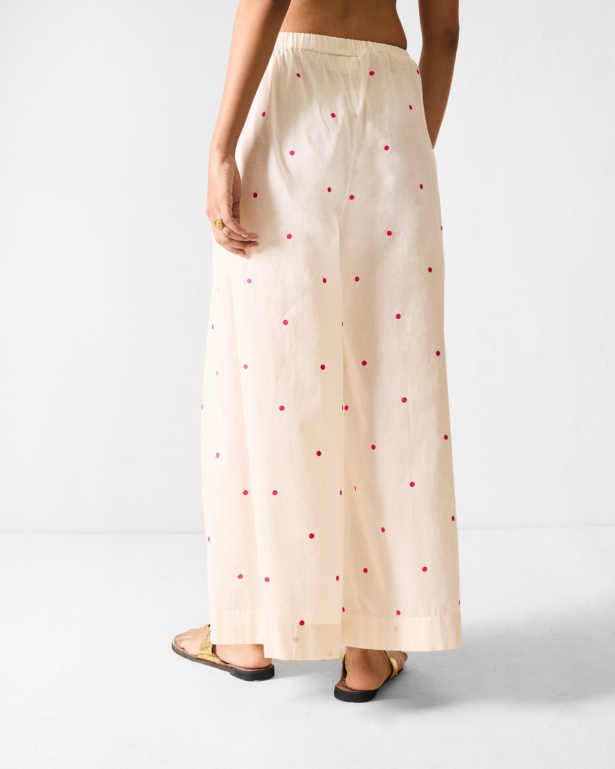 Classic Pyjamas - Ivory & Fuchsia Embroidered