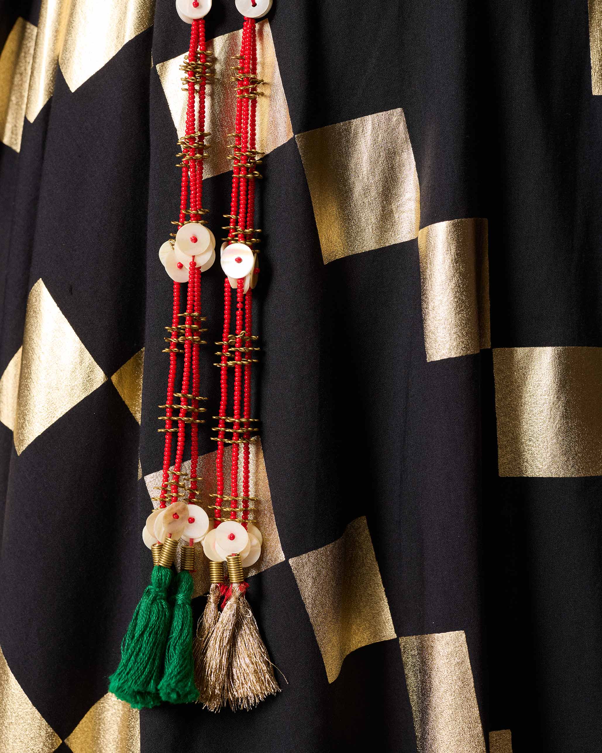 Afsar Skirt - Black & Gold Printed