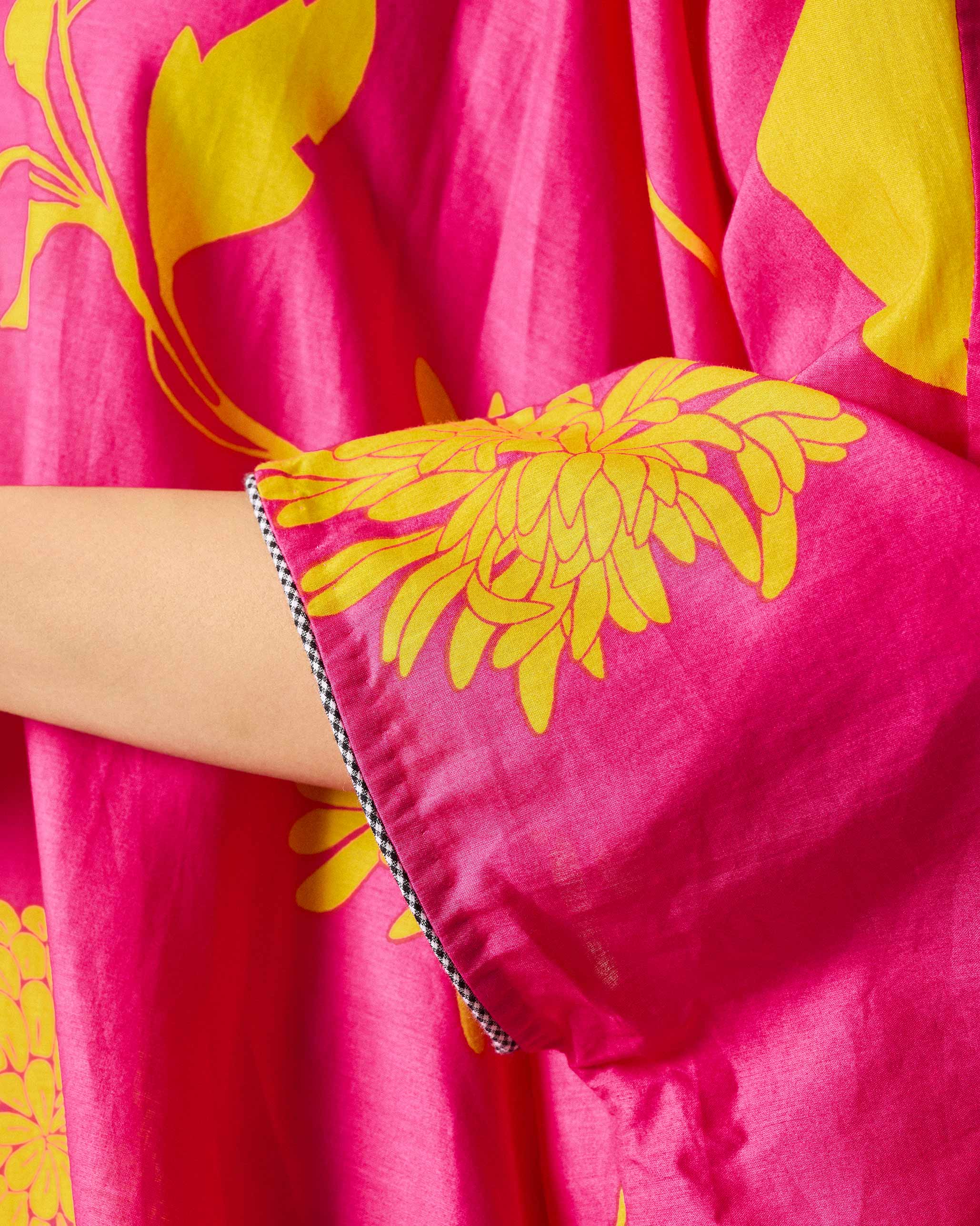 Kosi Kaftan - Fuchsia & Lime Printed