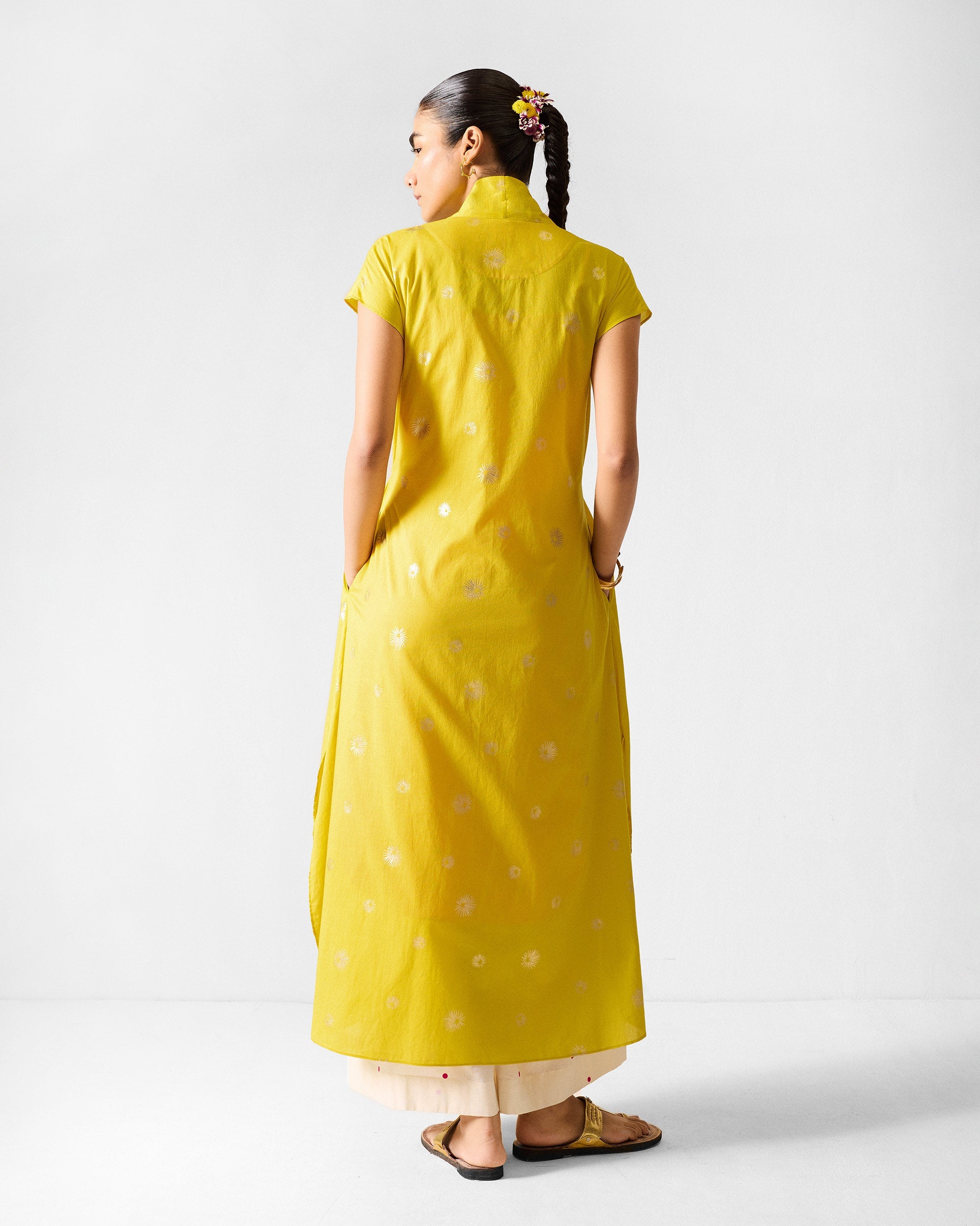 Myra Overlay - Chartreuse & Gold Printed