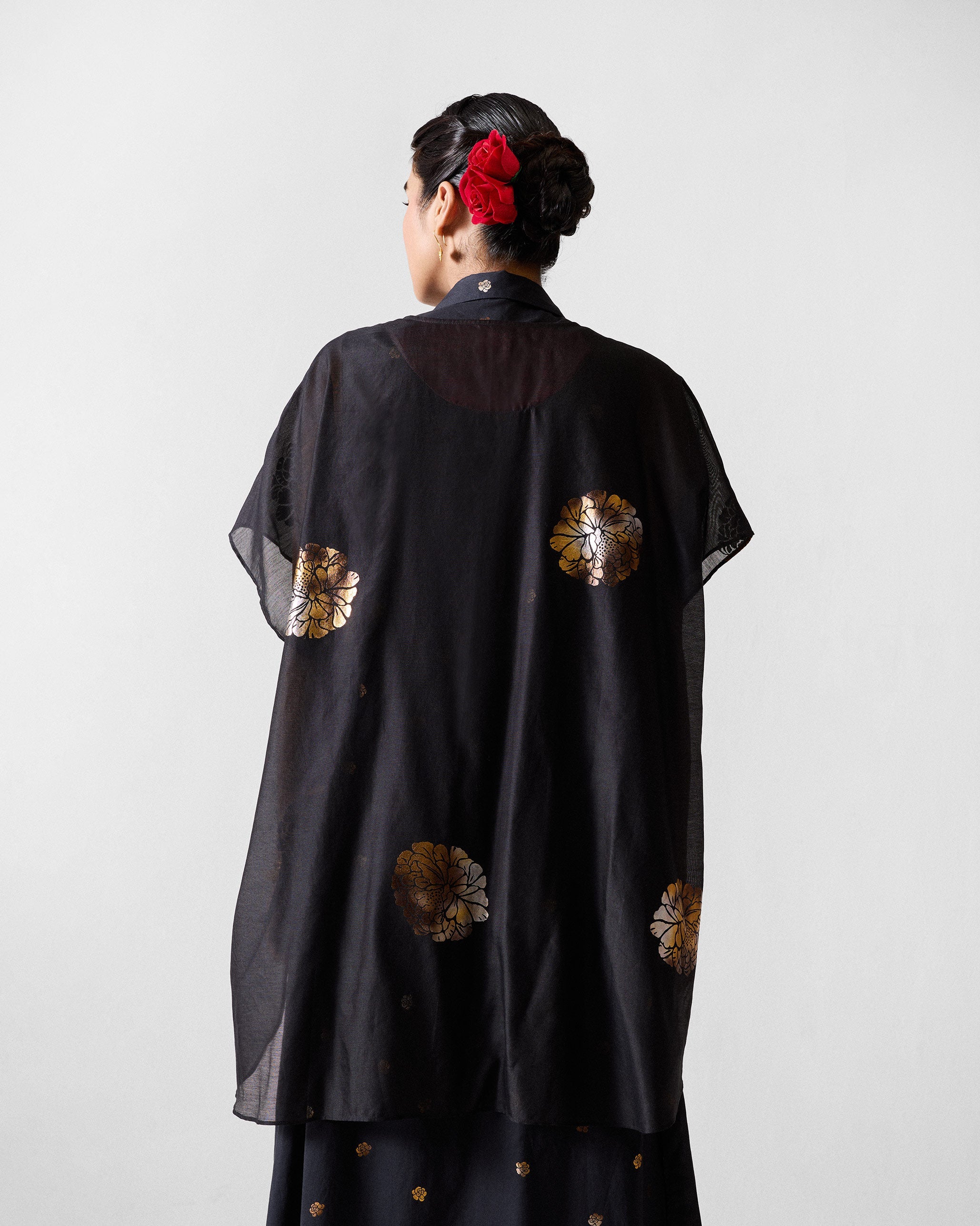 Autumn Bloom Overlay - Black & Gold Printed