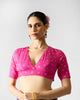 Ira Blouse - Fuchsia & Gold Printed