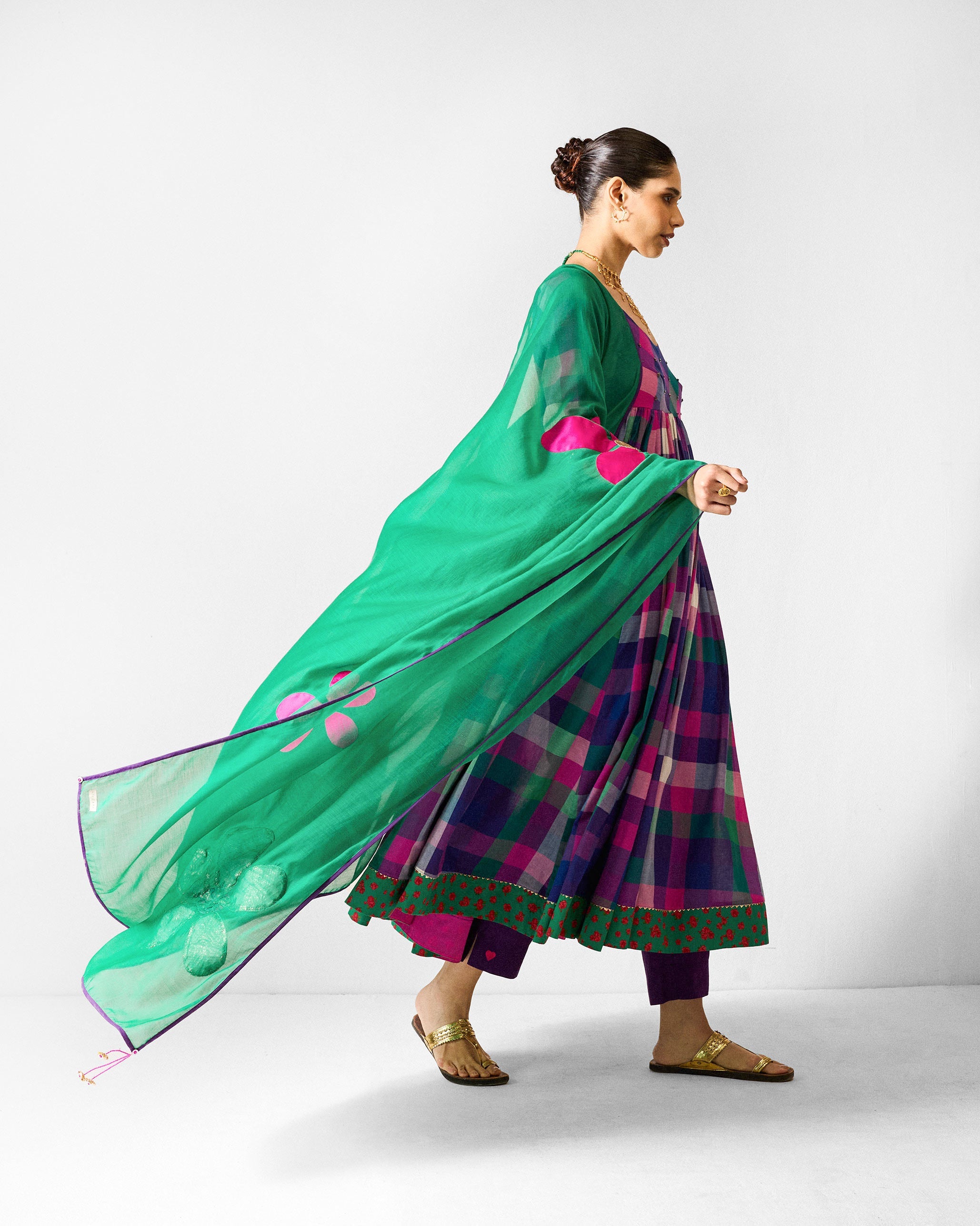 Belur Kurta - Multicolour Checks