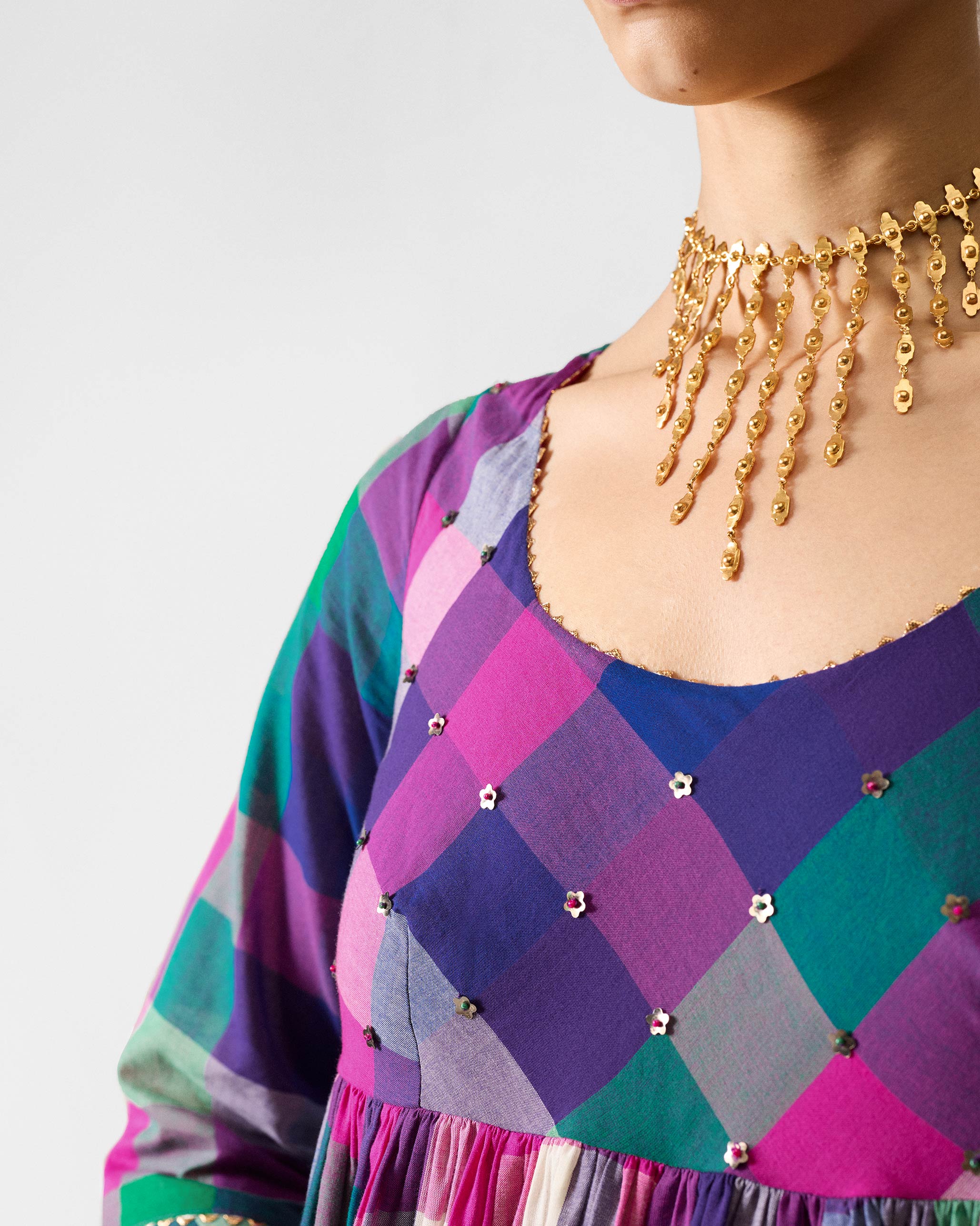 Belur Kurta - Multicolour Checks