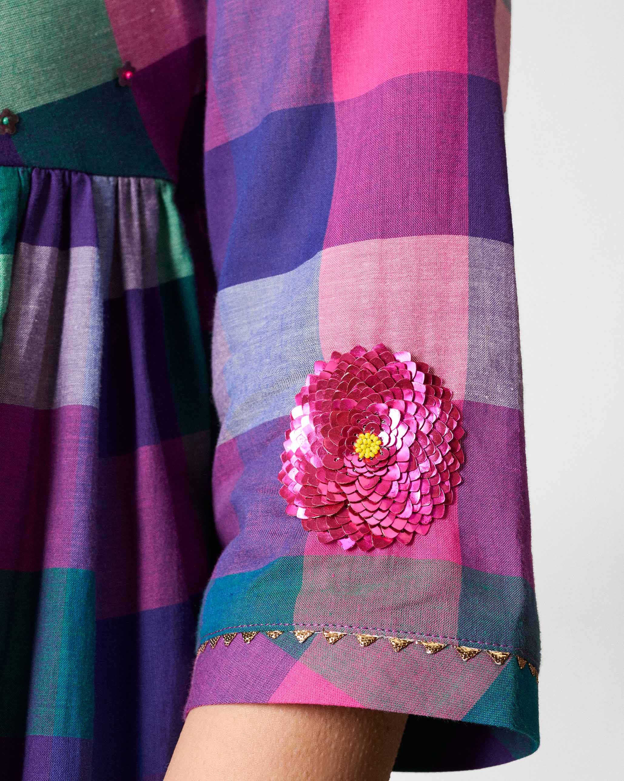 Belur Kurta - Multicolour Checks