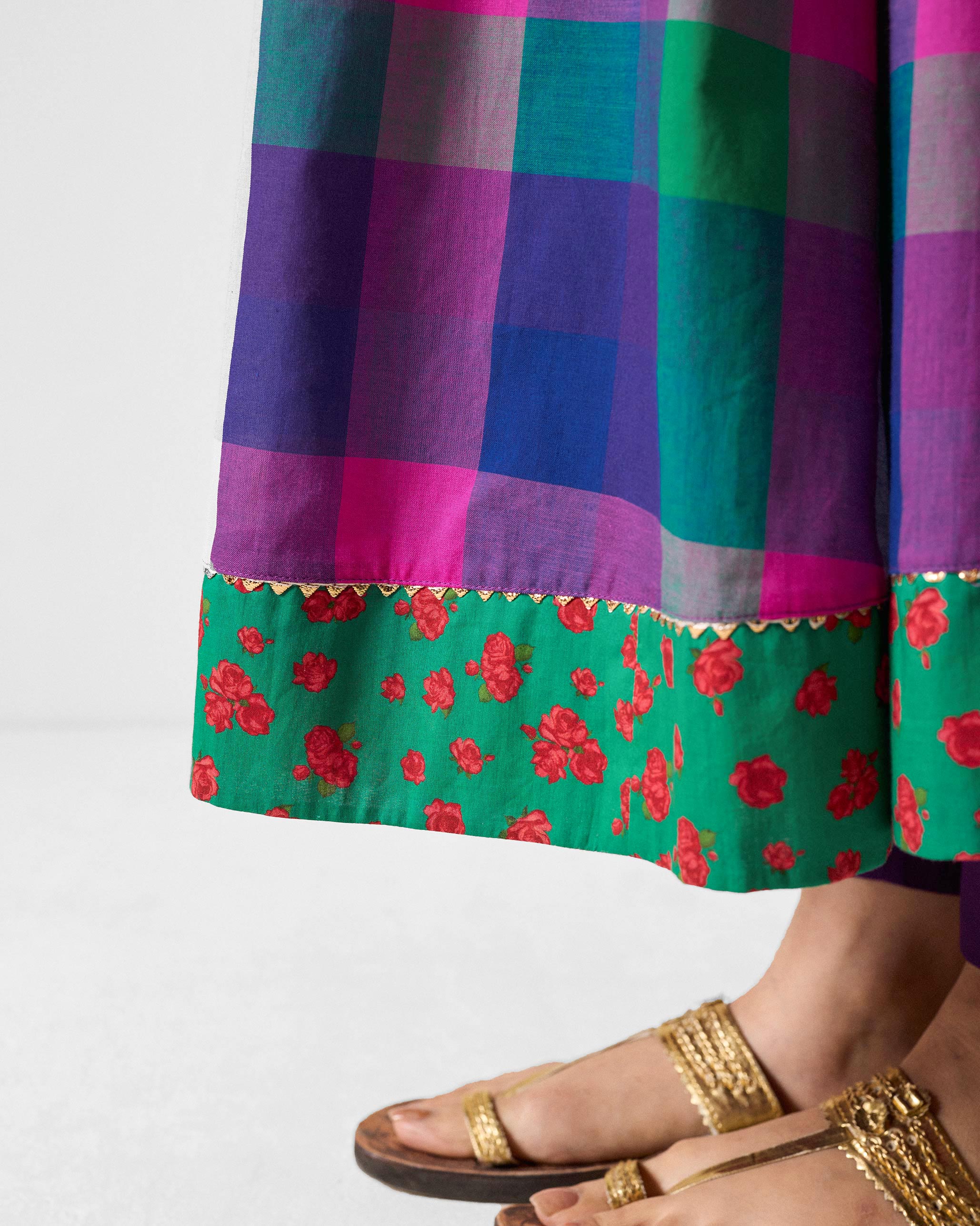 Belur Kurta - Multicolour Checks