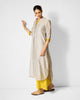 Kumaon Kurta - Grey & Gold Printed