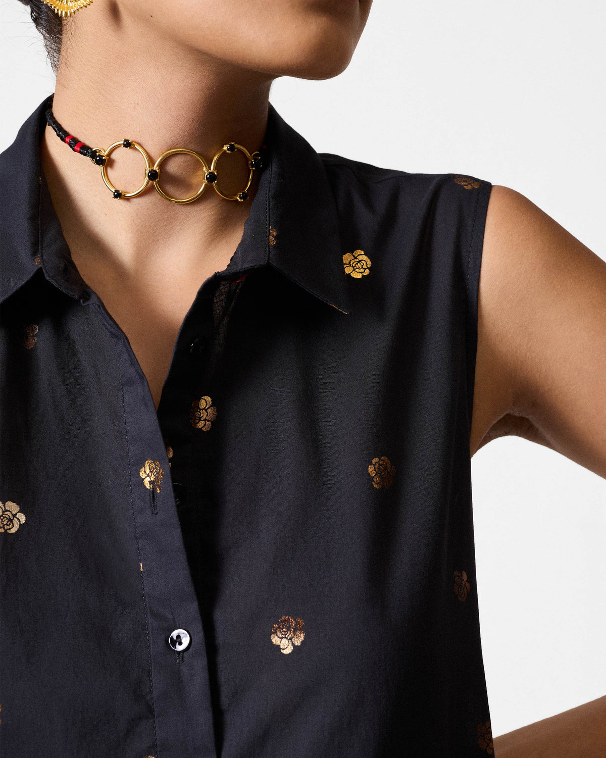Parallel Kurta - Black & Gold Printed