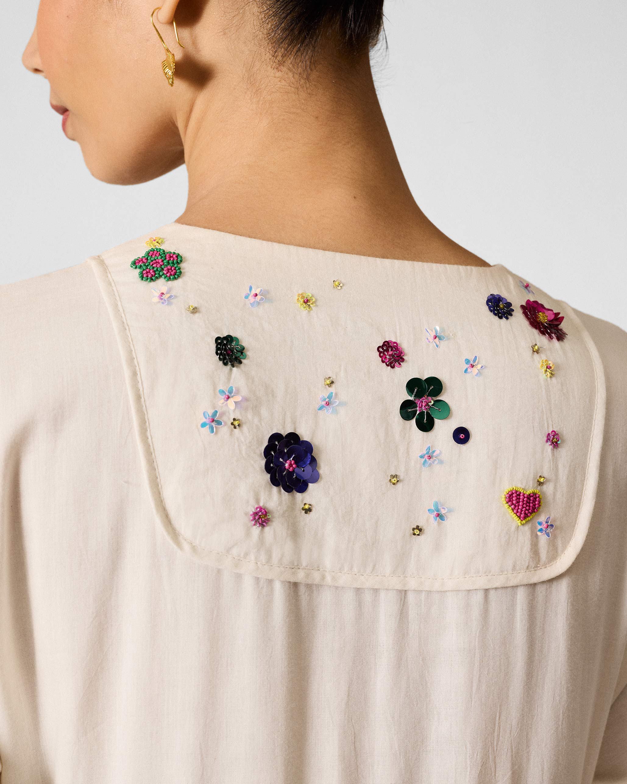 Kosi Kurta - Ivory Embroidered