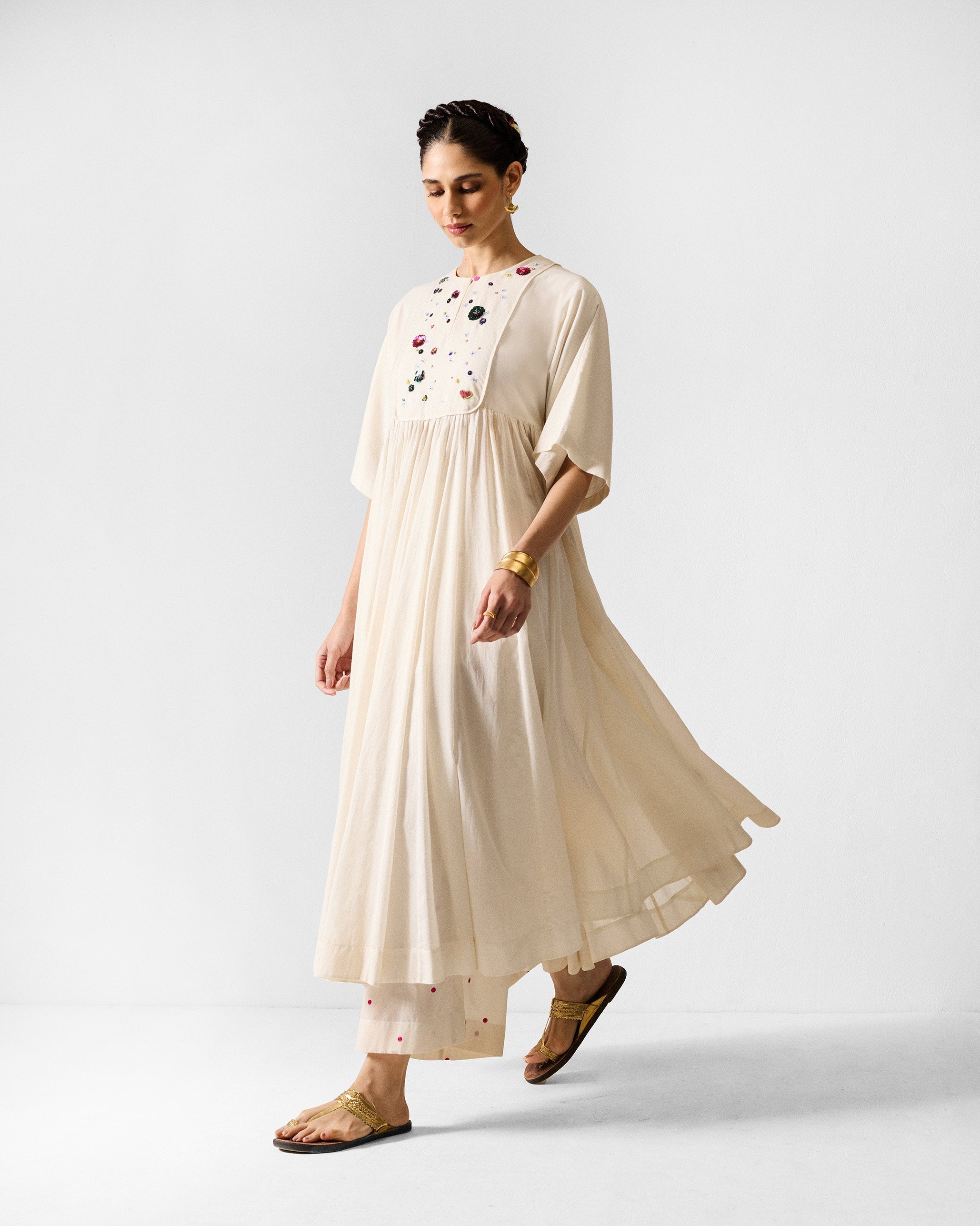 Kosi Kurta - Ivory Embroidered
