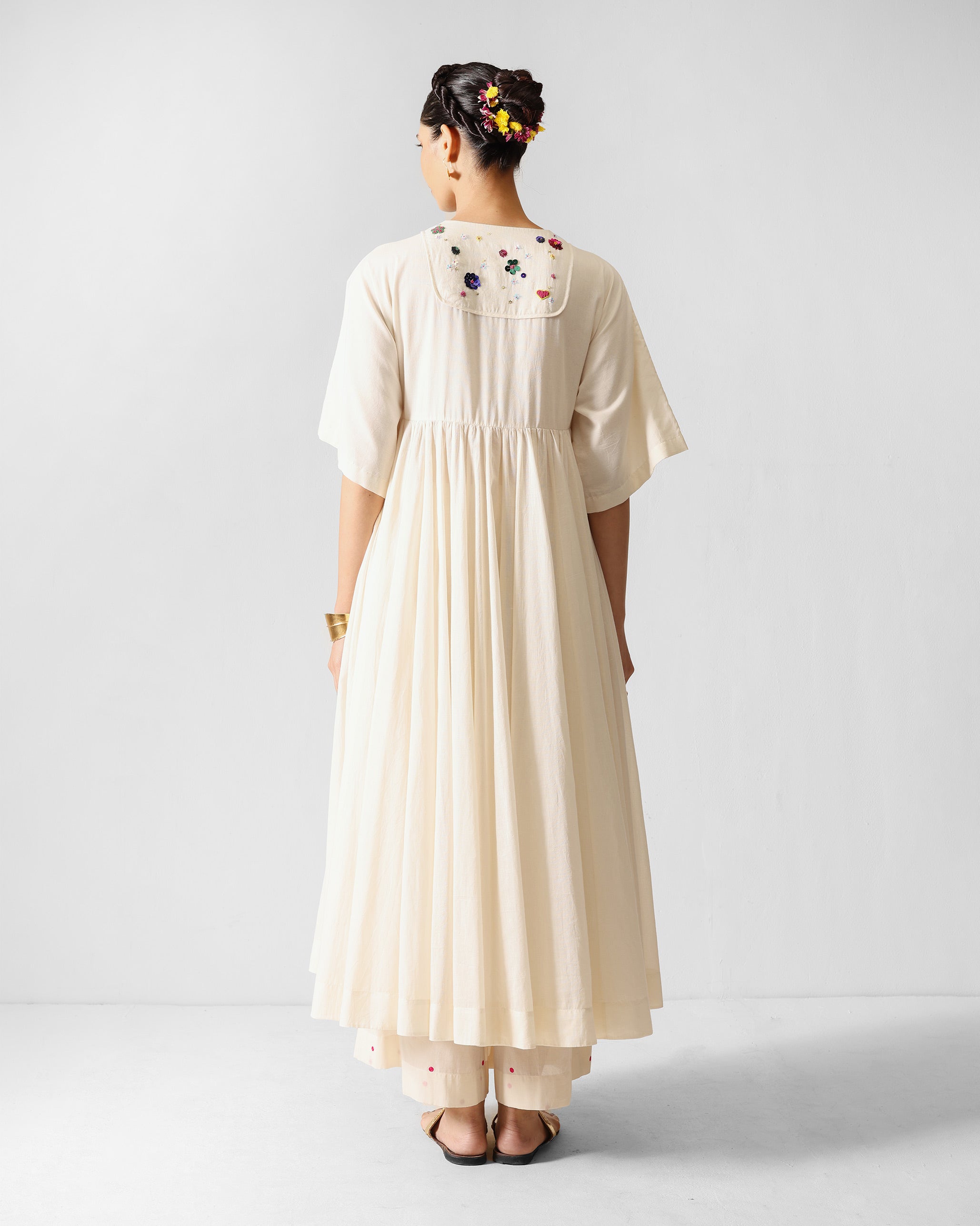 Kosi Kurta - Ivory Embroidered