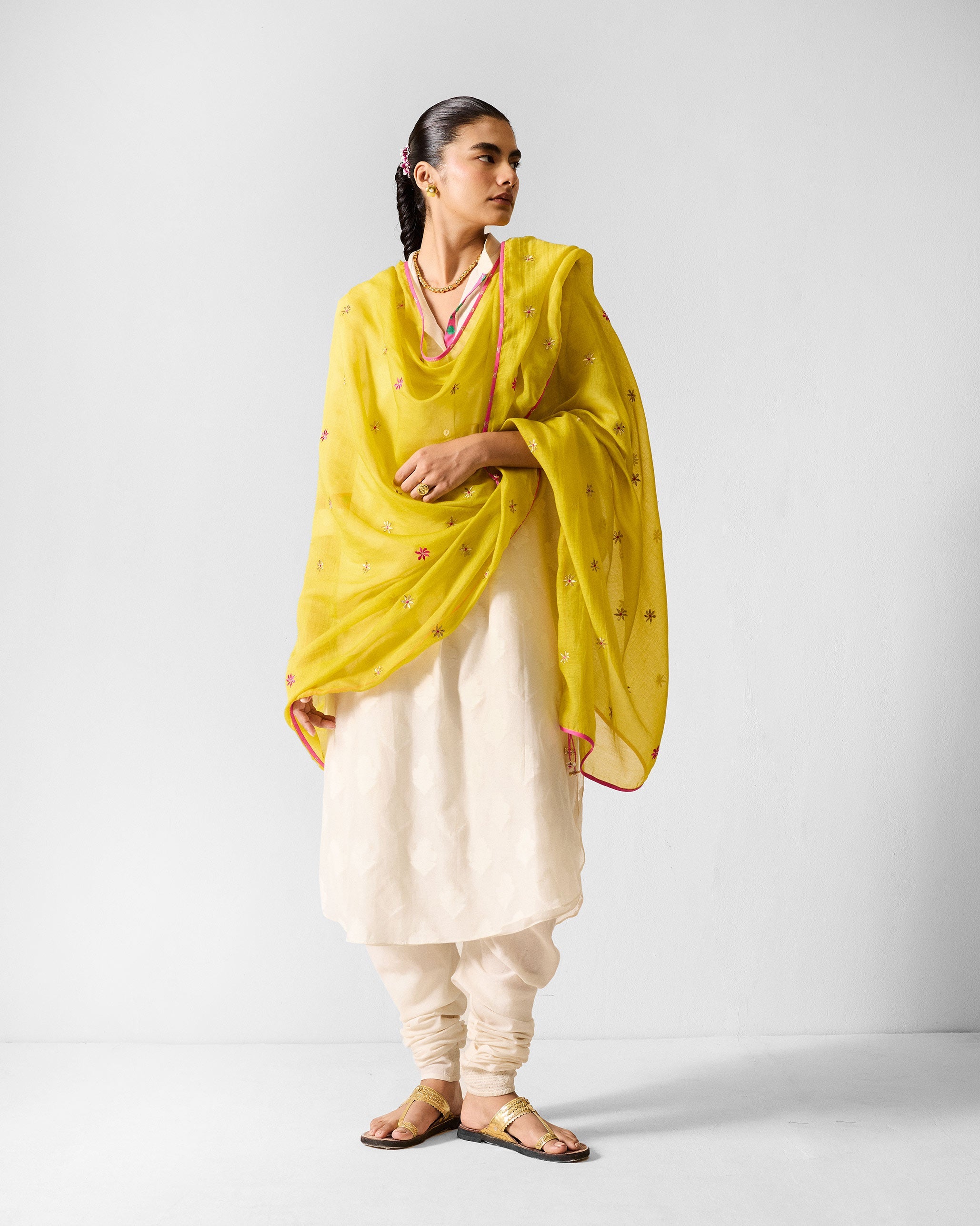 Basic Long Length Kurta - Ivory