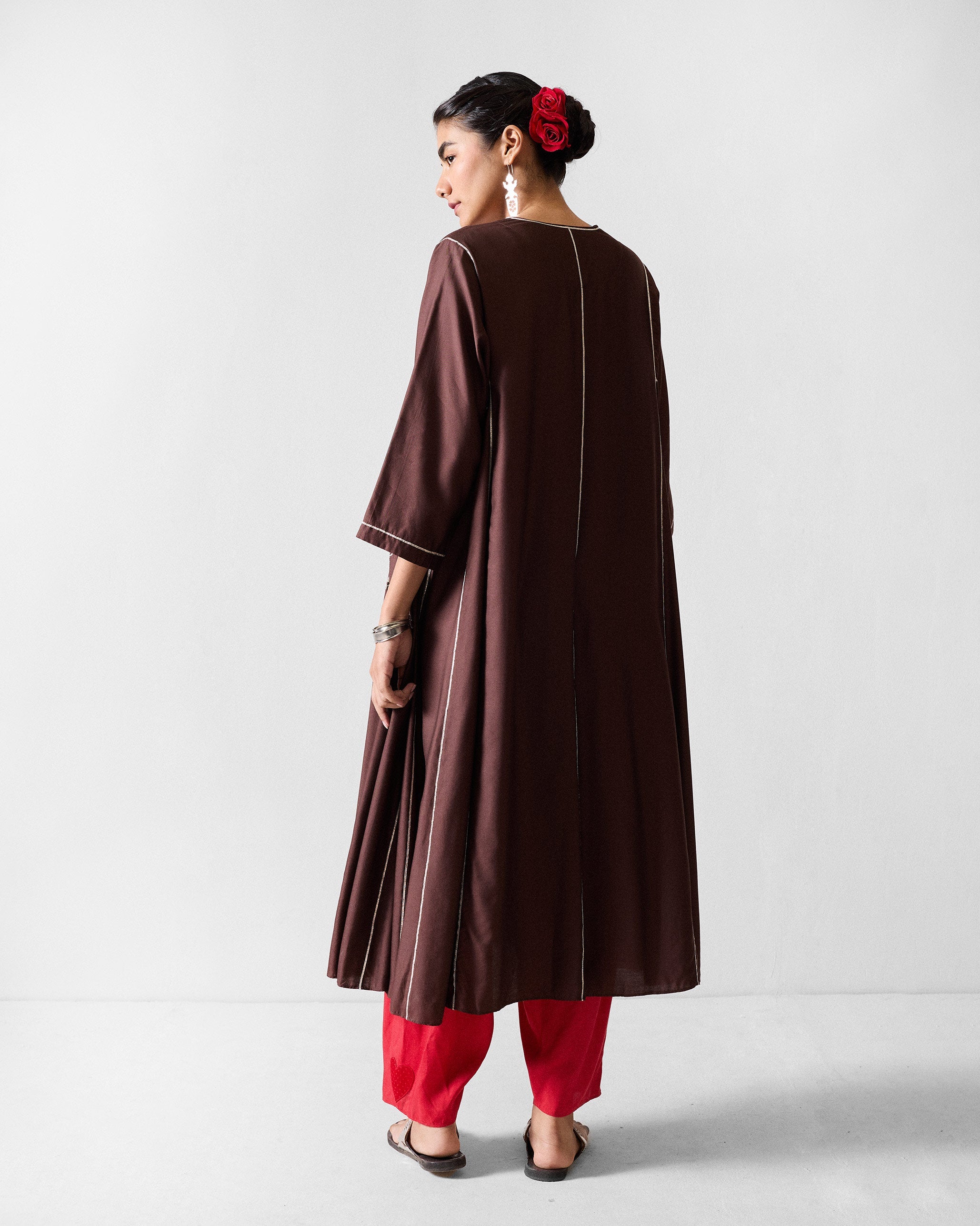 Aheli Kurta - Chocolate Brown