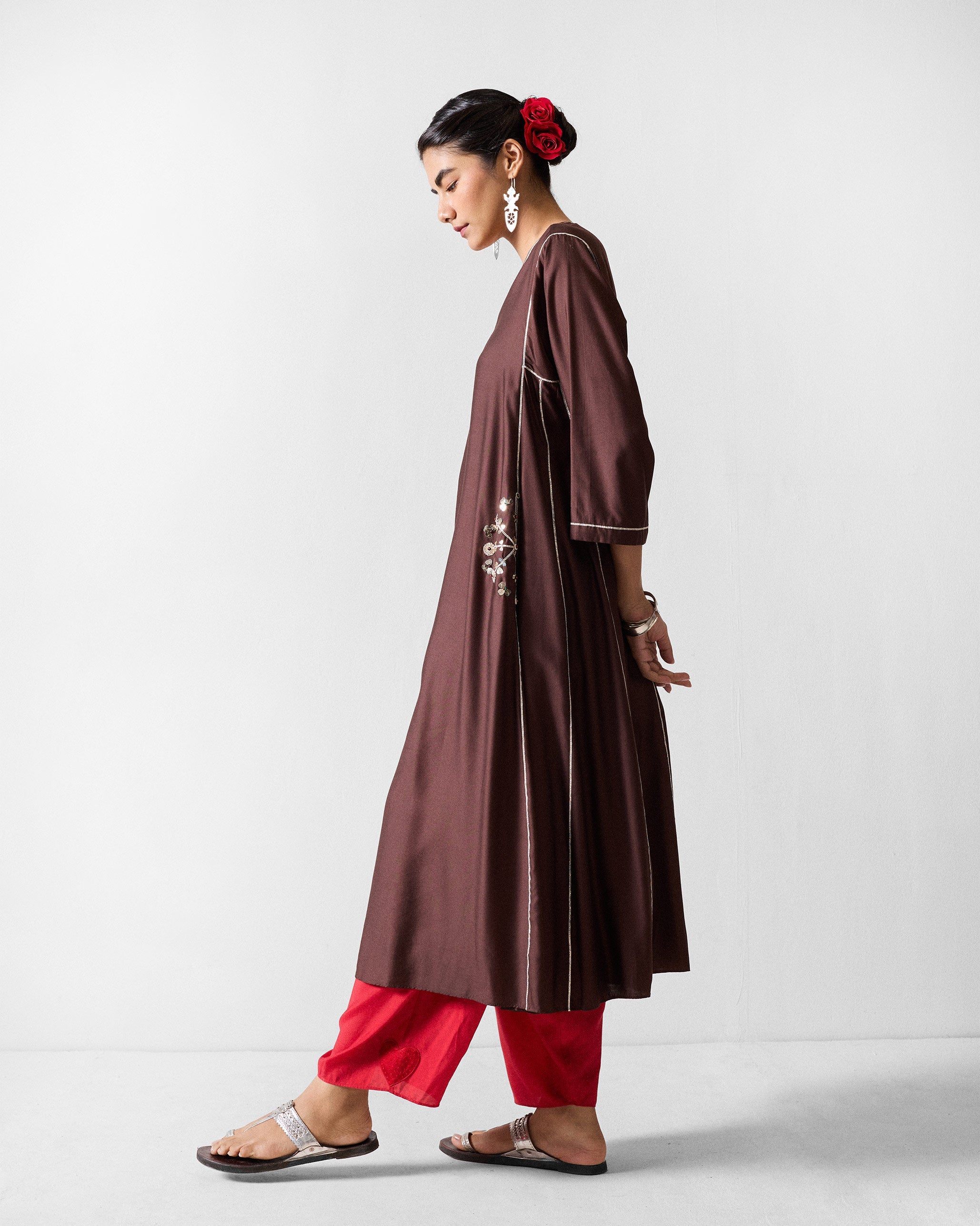 Aheli Kurta - Chocolate Brown