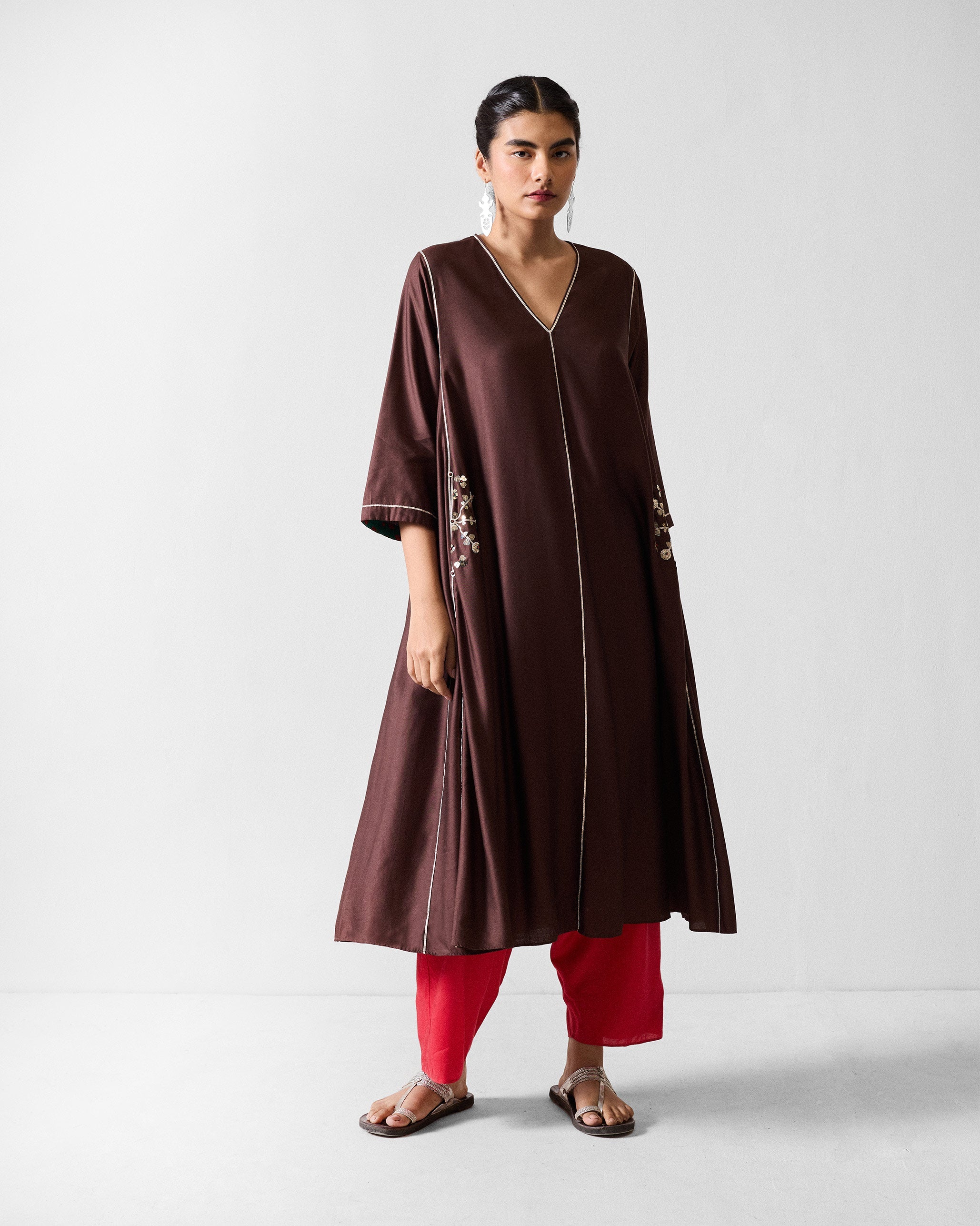 Aheli Kurta - Chocolate Brown