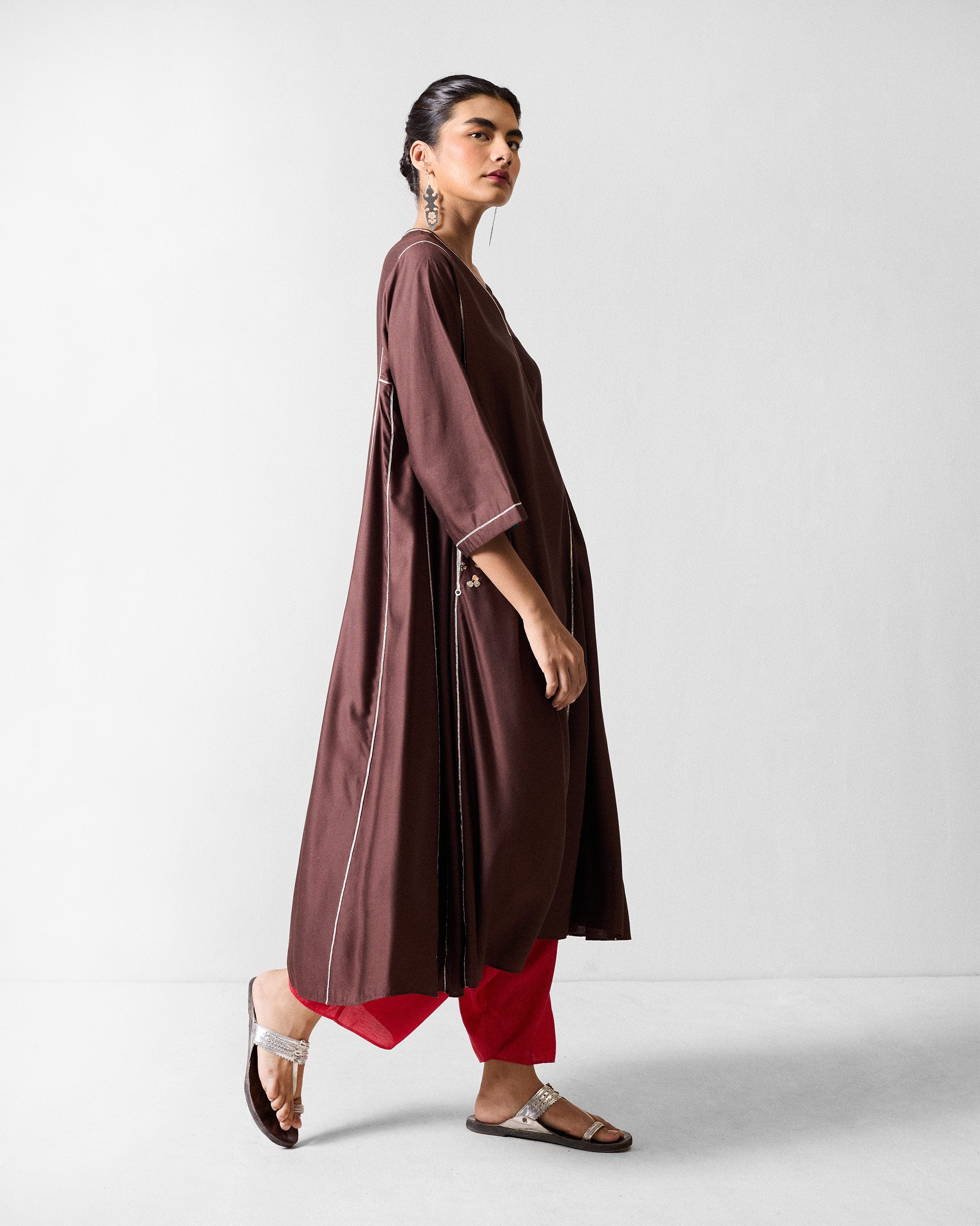 Aheli Kurta - Chocolate Brown