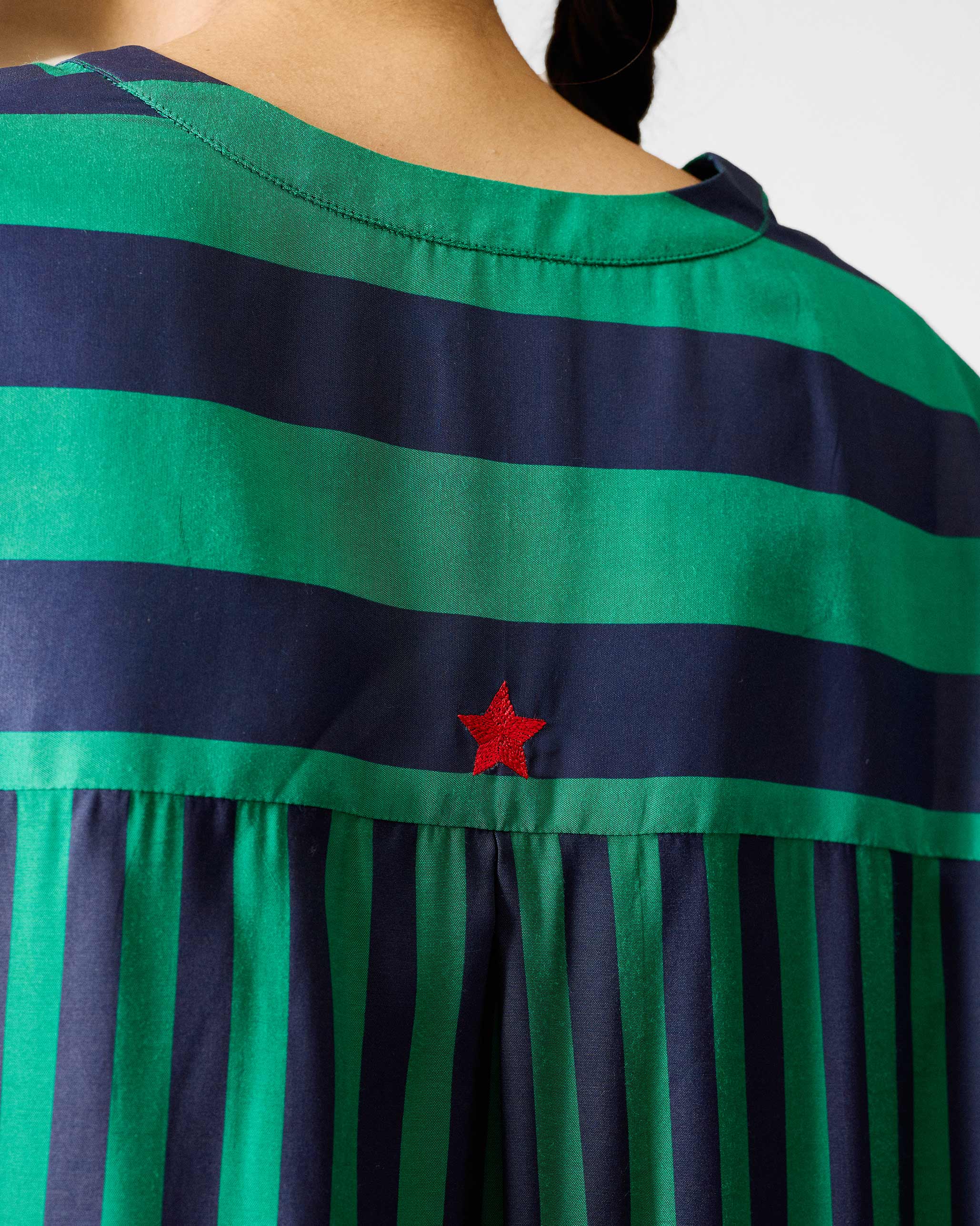 Lazy Sunday Tunic - Navy & Green Printed