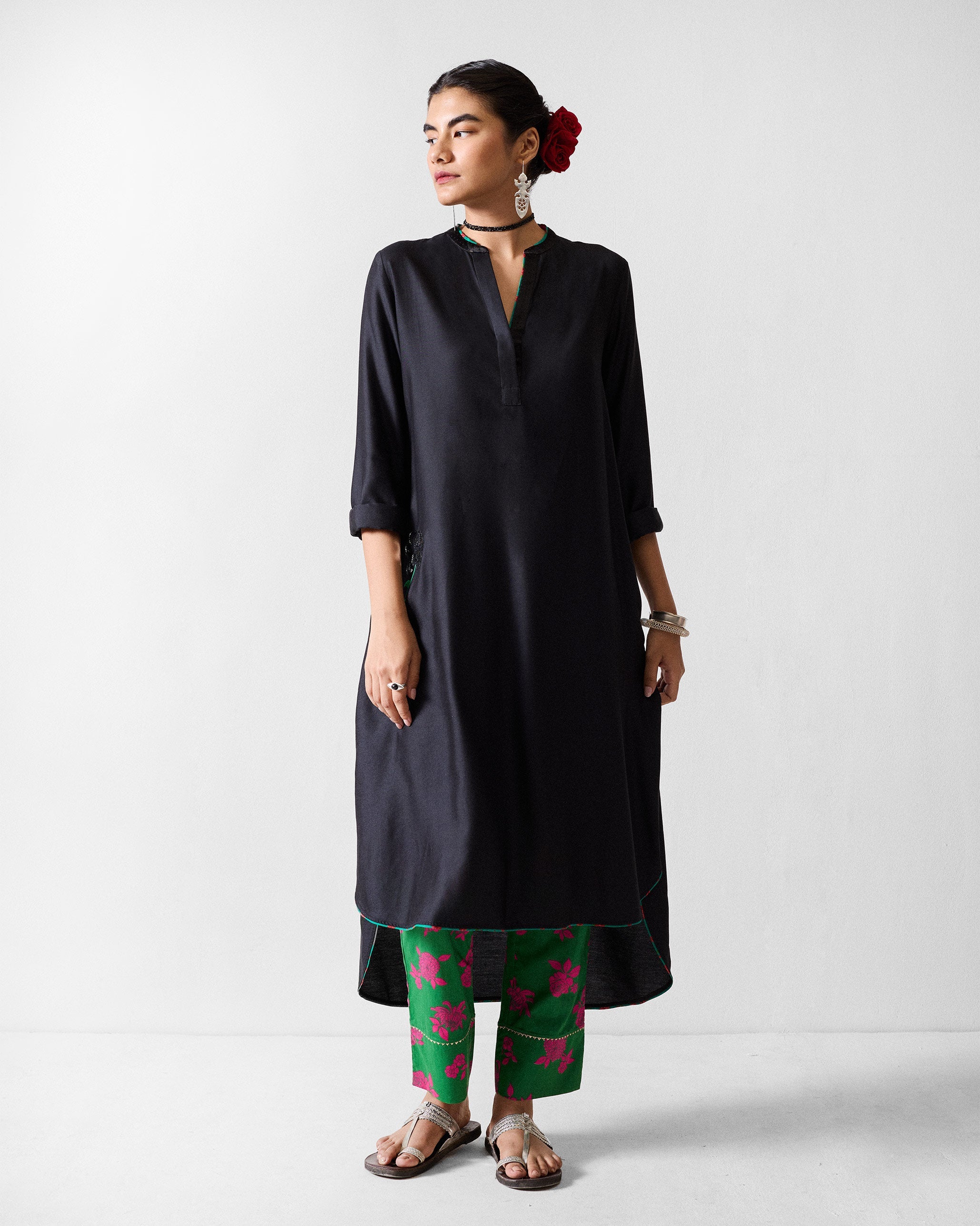 Chaand Kurta - Black