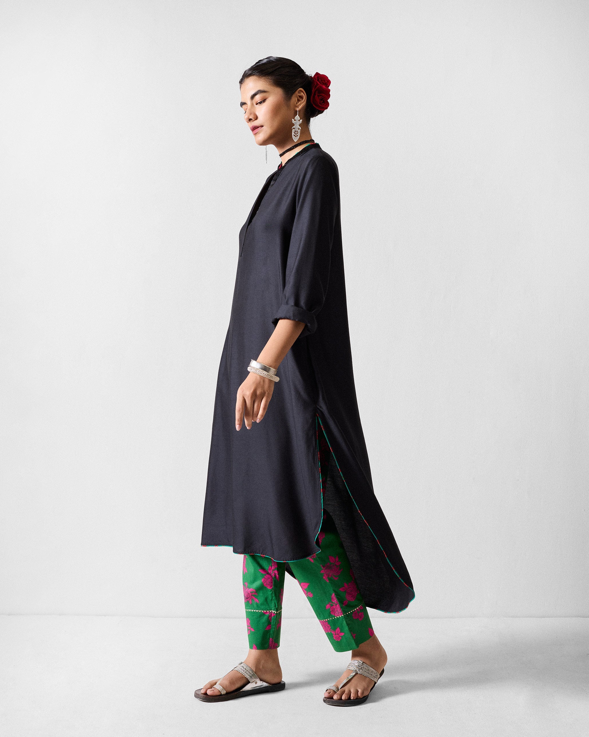 Chaand Kurta - Black