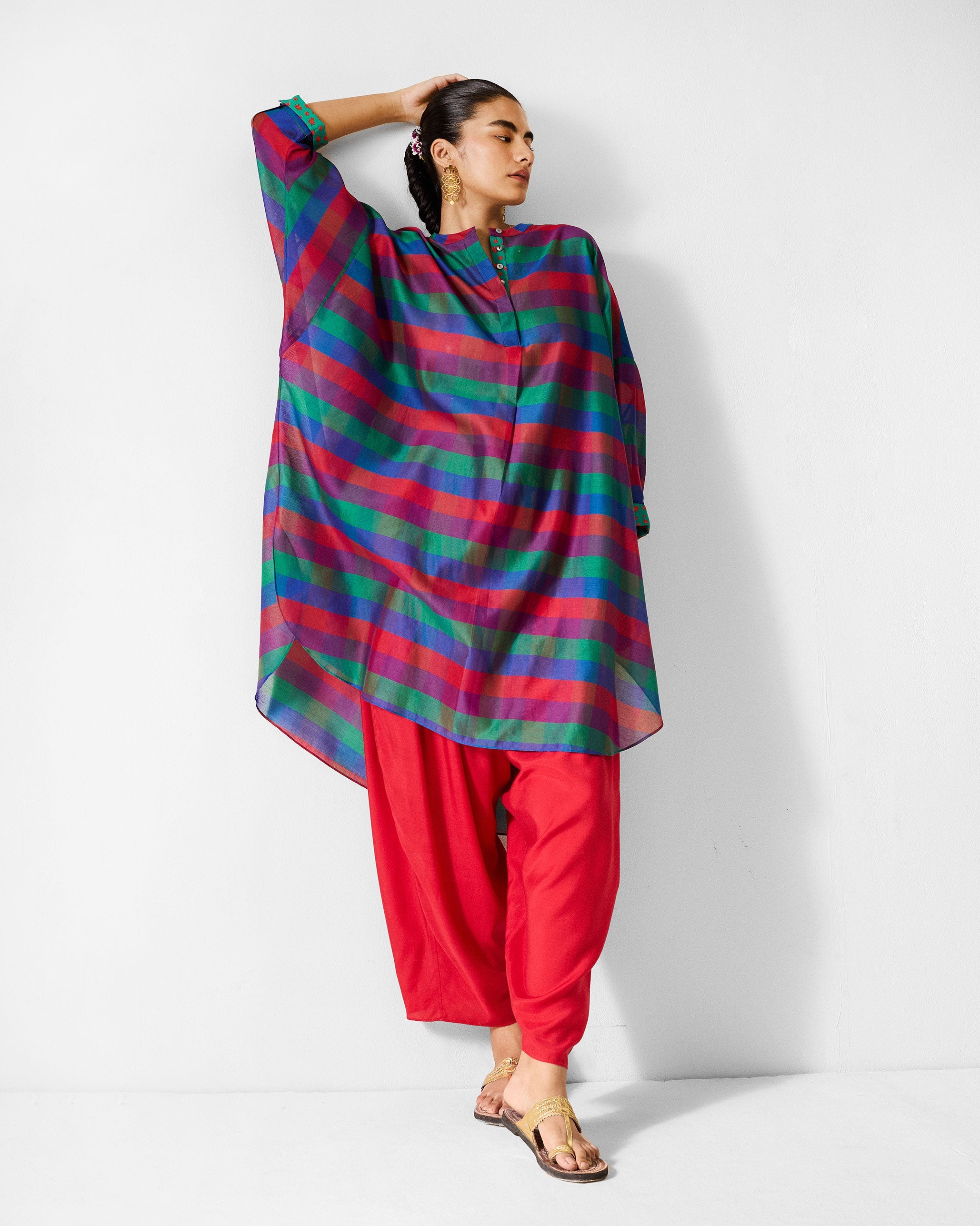 Lazy Sunday Tunic - Multicolour Checks