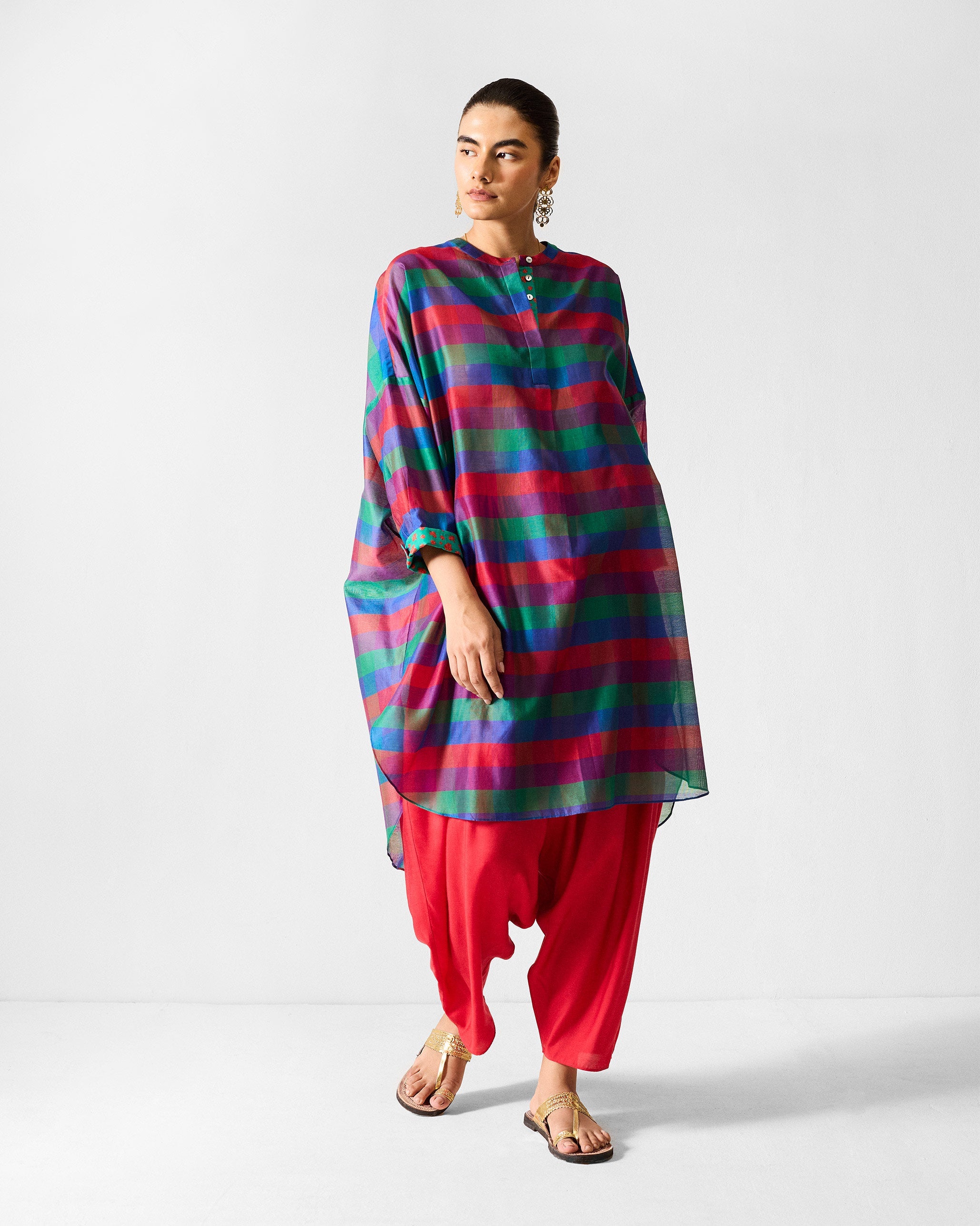 Lazy Sunday Tunic - Multicolour Checks