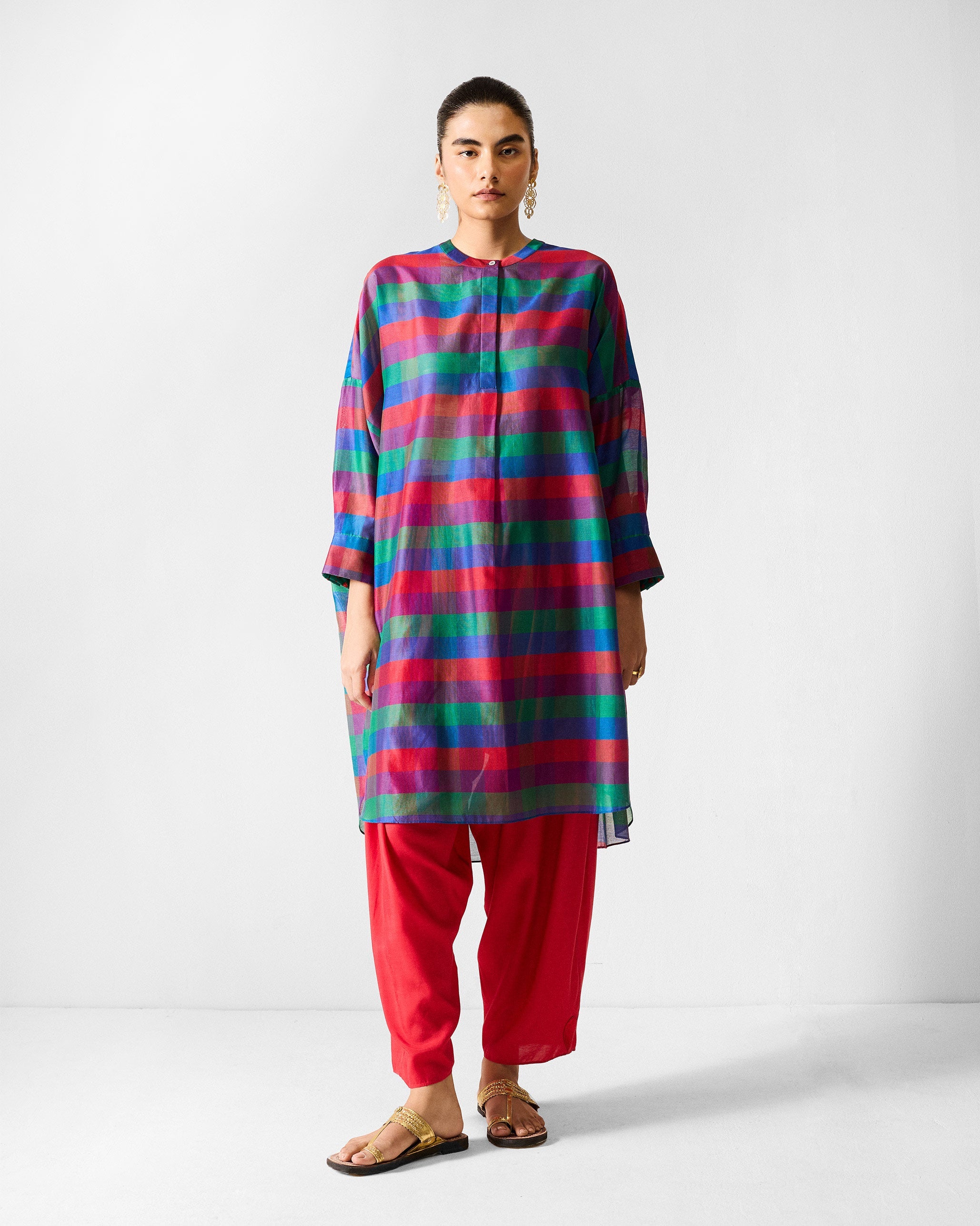 Lazy Sunday Tunic - Multicolour Checks