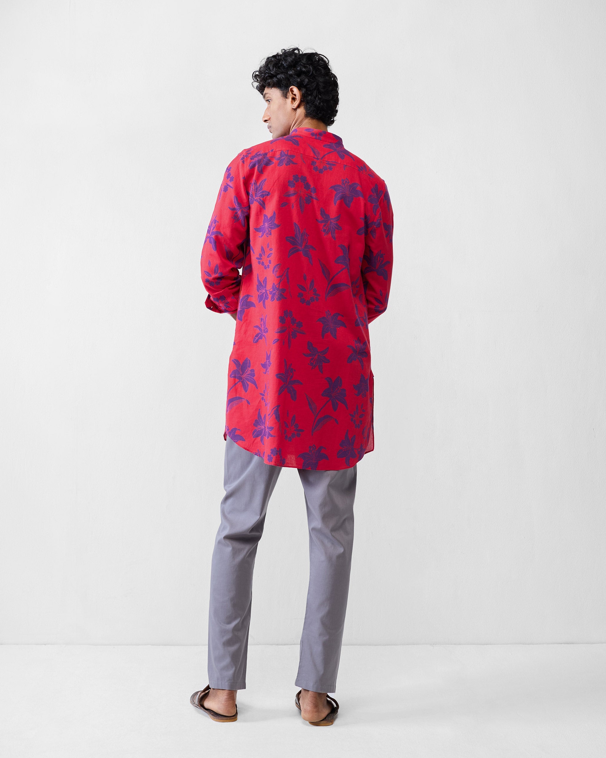 Fort Kurta - Red & Purple Printed