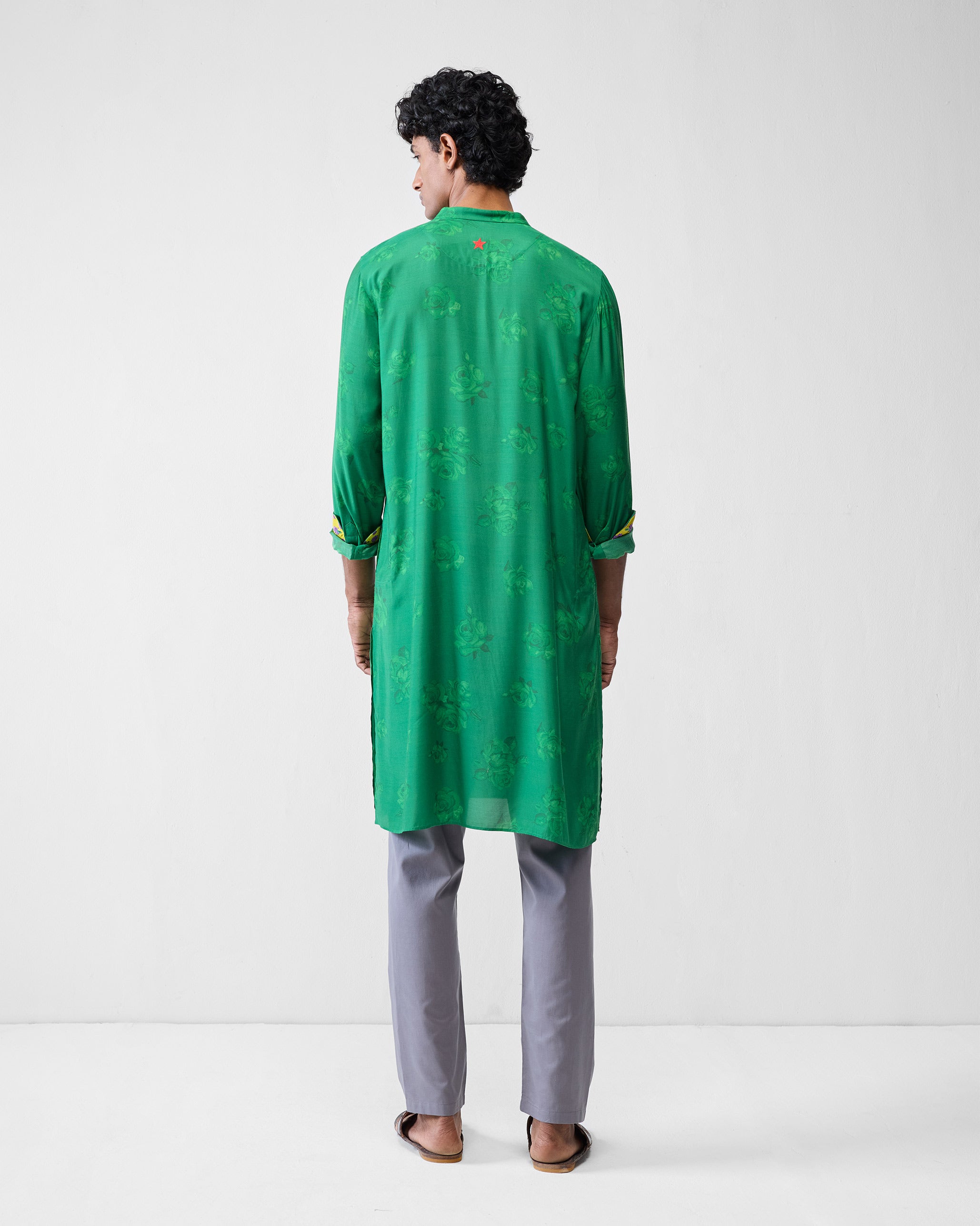 Astral Kurta - Emerald Green Printed