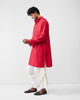 Long Pleated Kurta - Red
