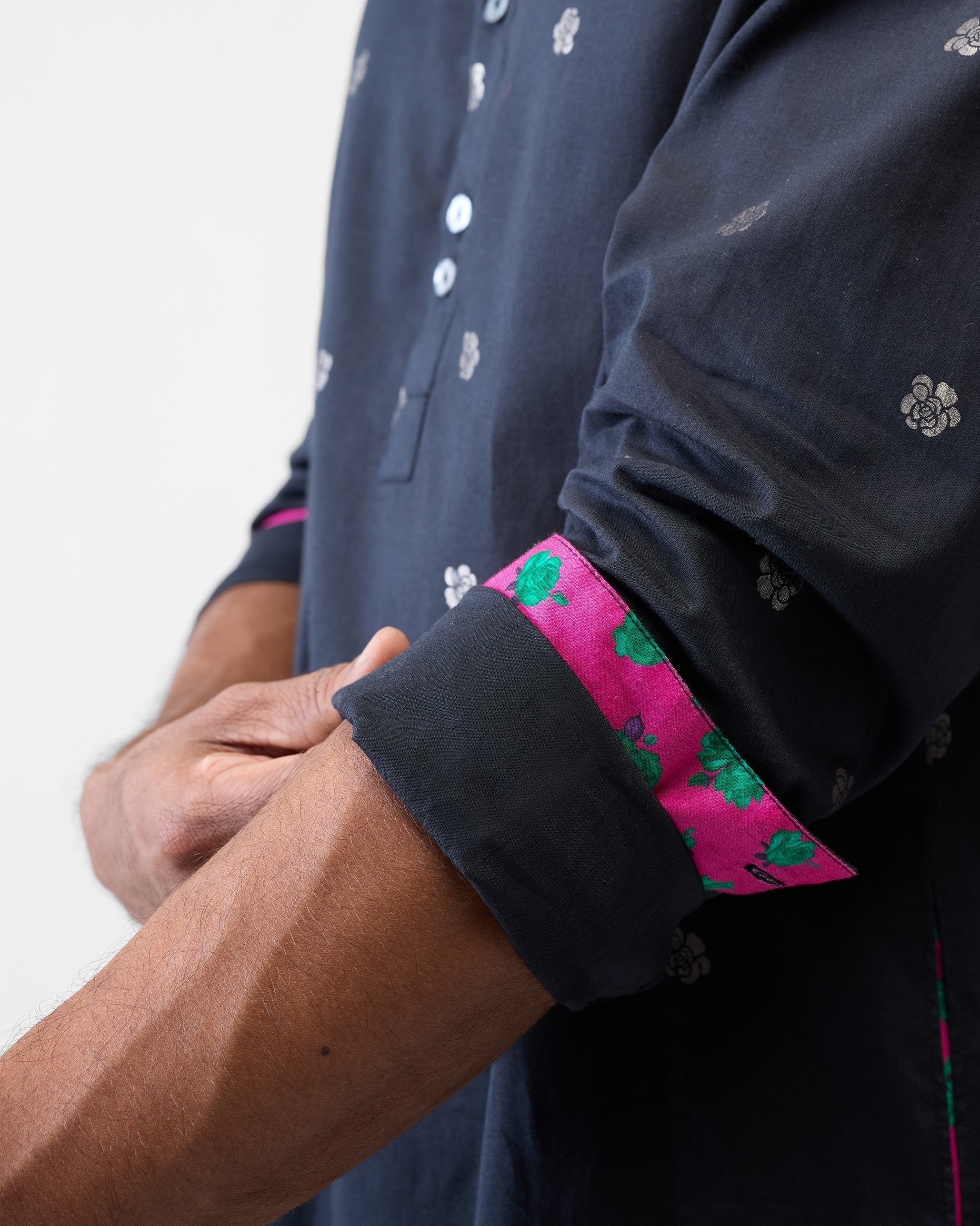 Rey Kurta - Black Printed