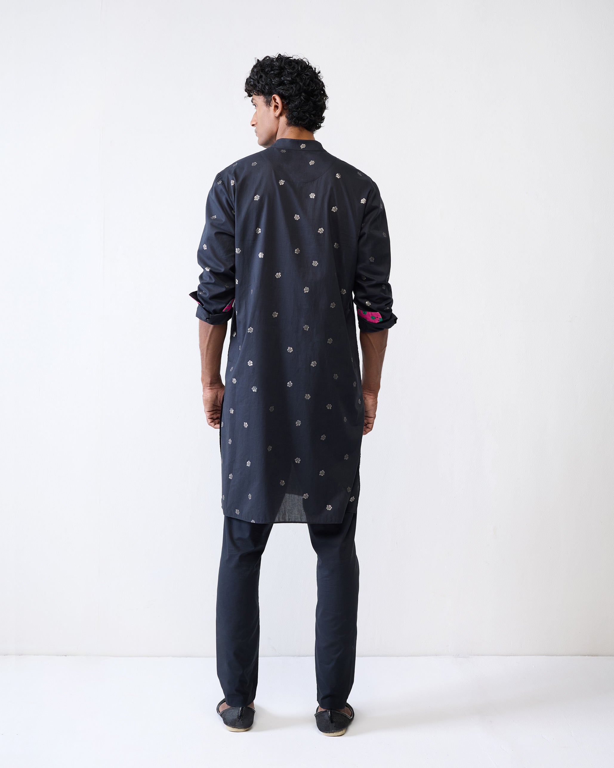 Rey Kurta - Black Printed