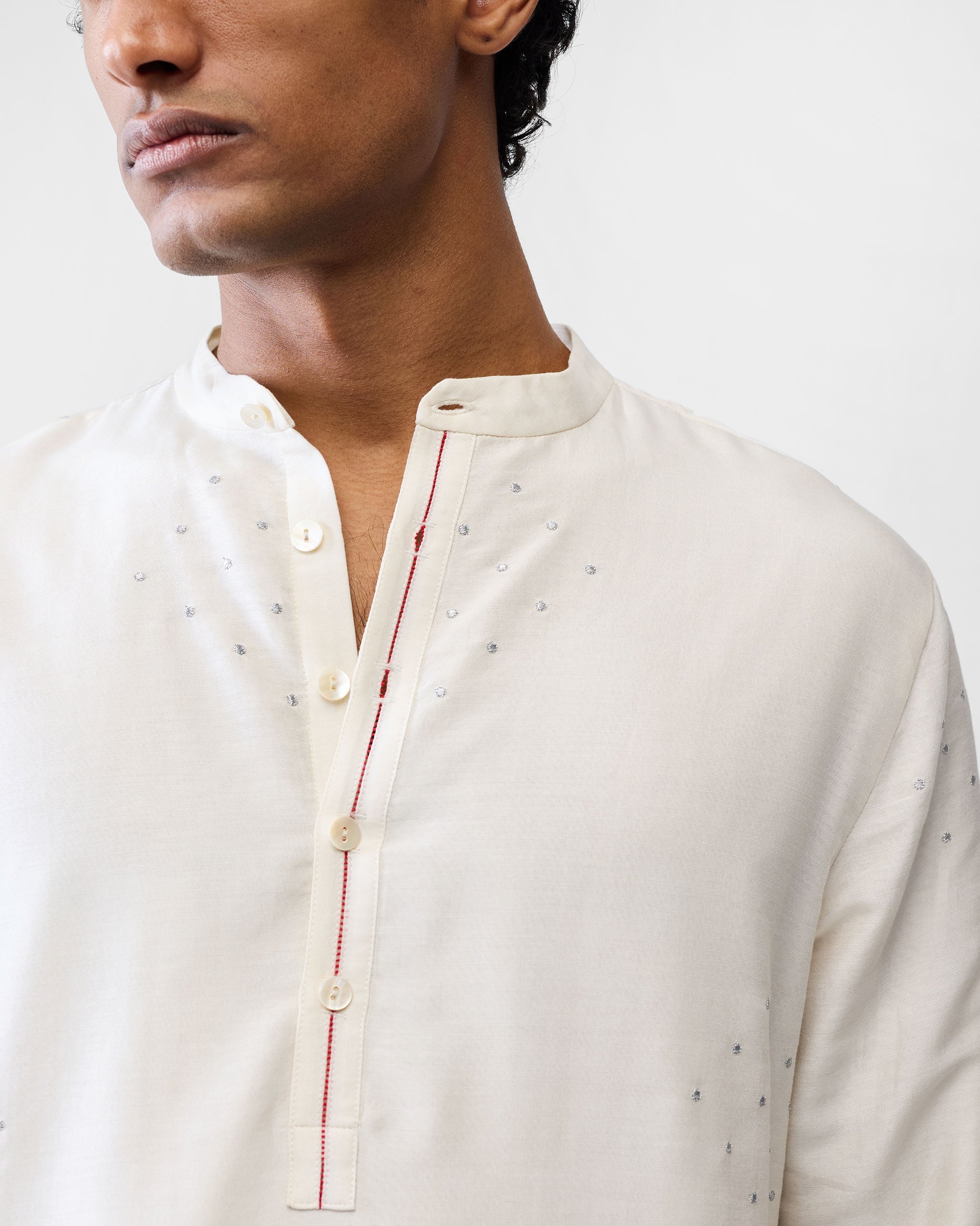 Astral Kurta - Ivory Embroidered
