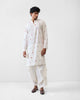 Zenith Kurta - Ivory & Red Embroidered
