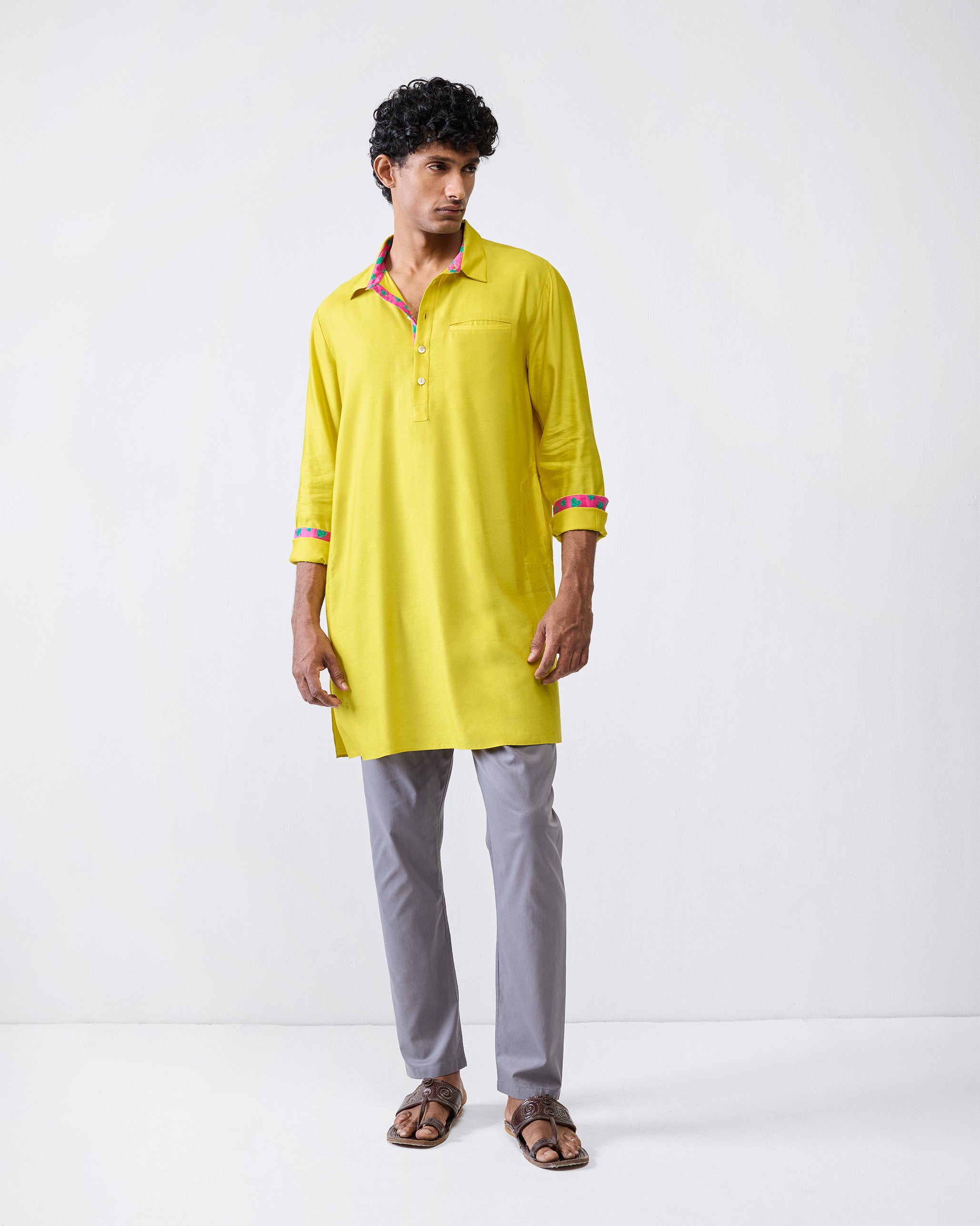 Bouquet Kurta - Chartreuse