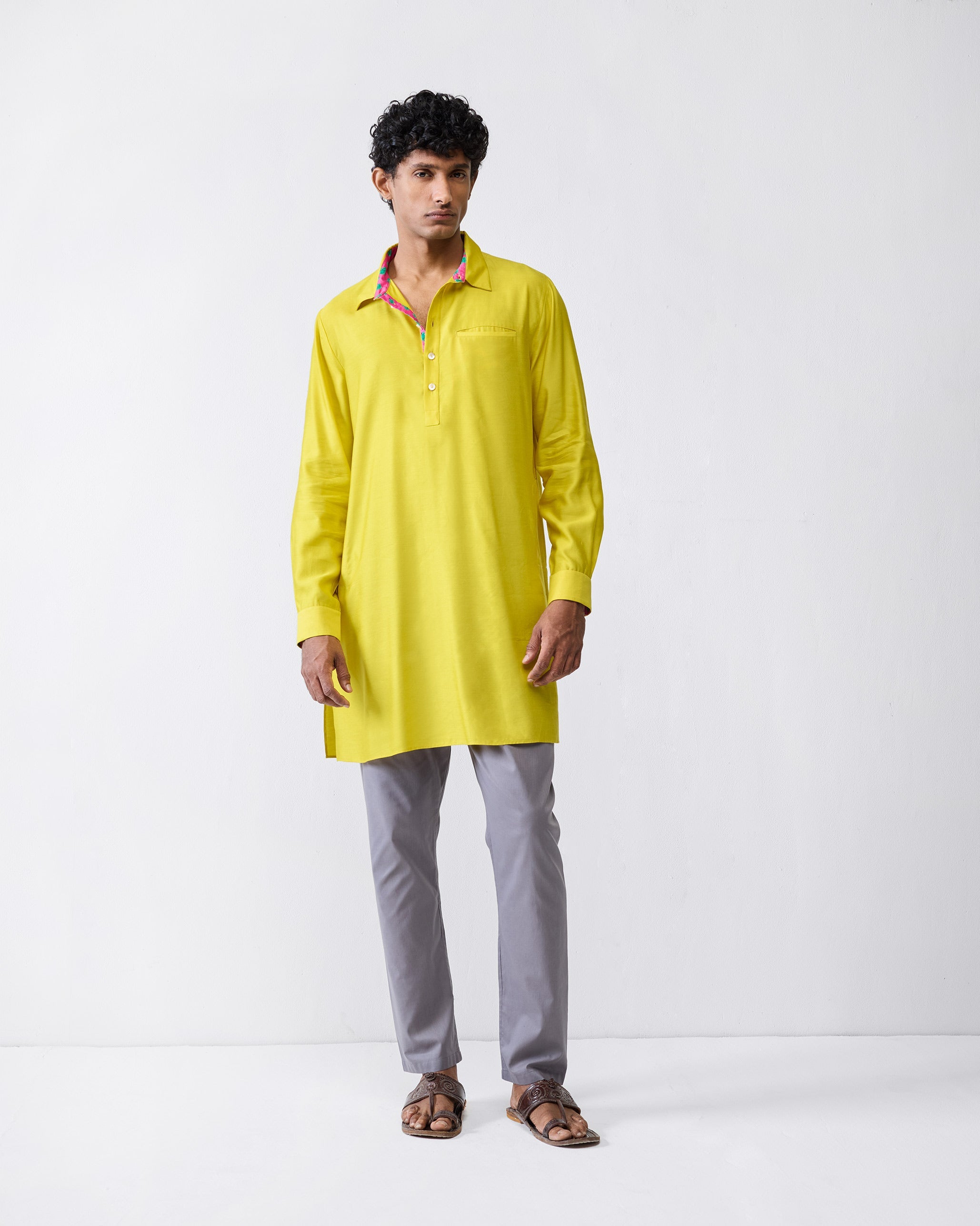 Bouquet Kurta - Chartreuse