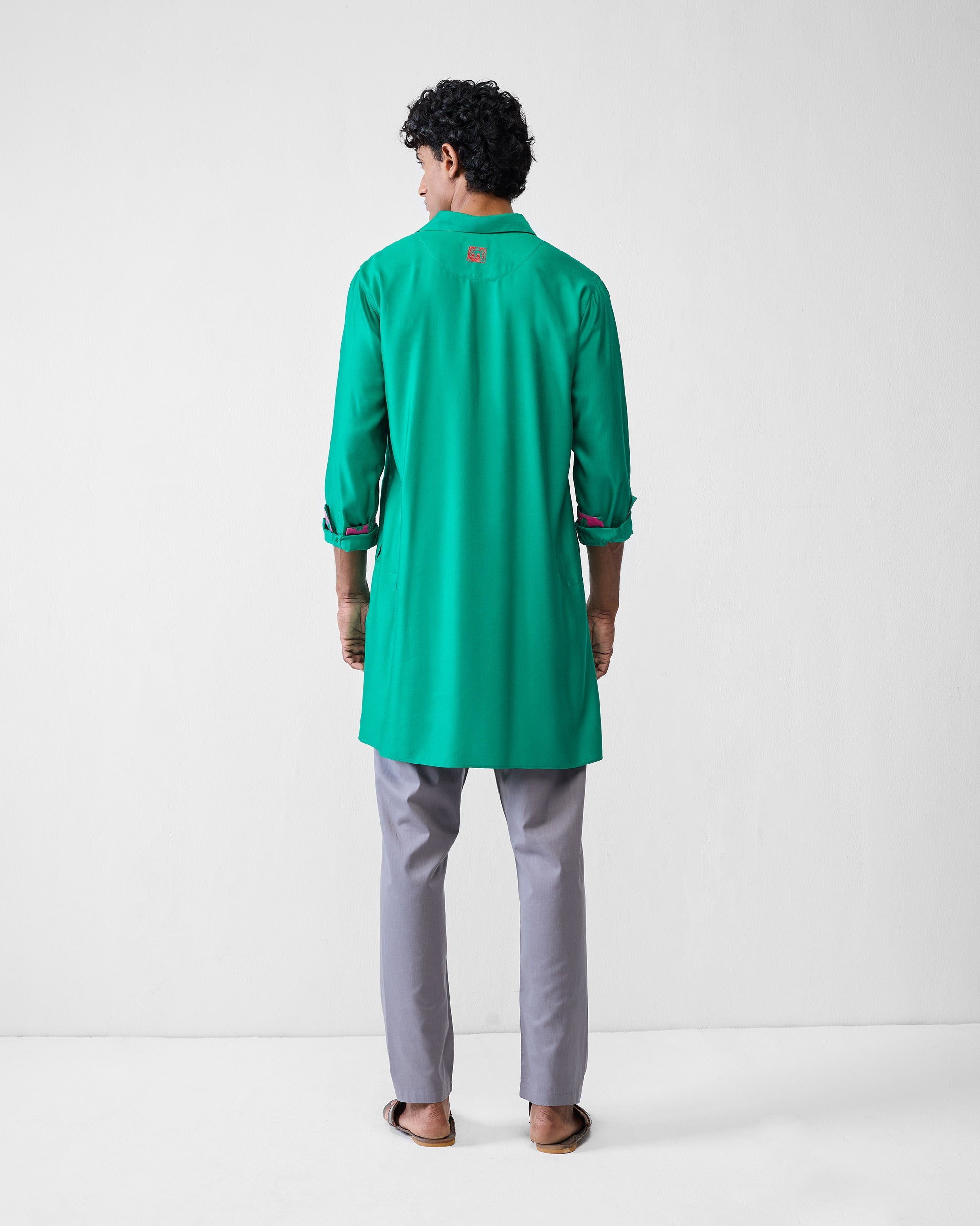 Bouquet Kurta - Emerald Green