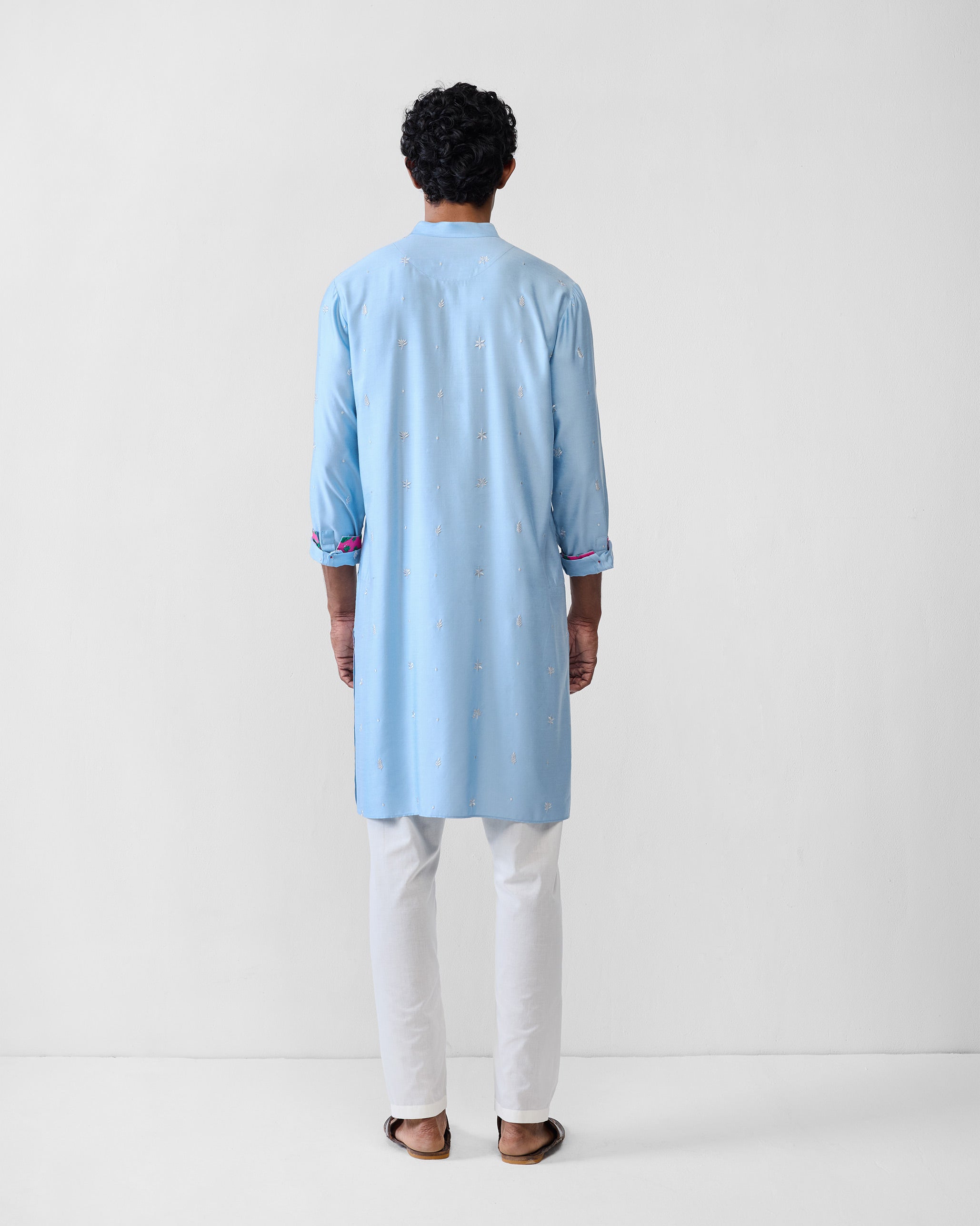 Rey Kurta - Light Blue Embroidered