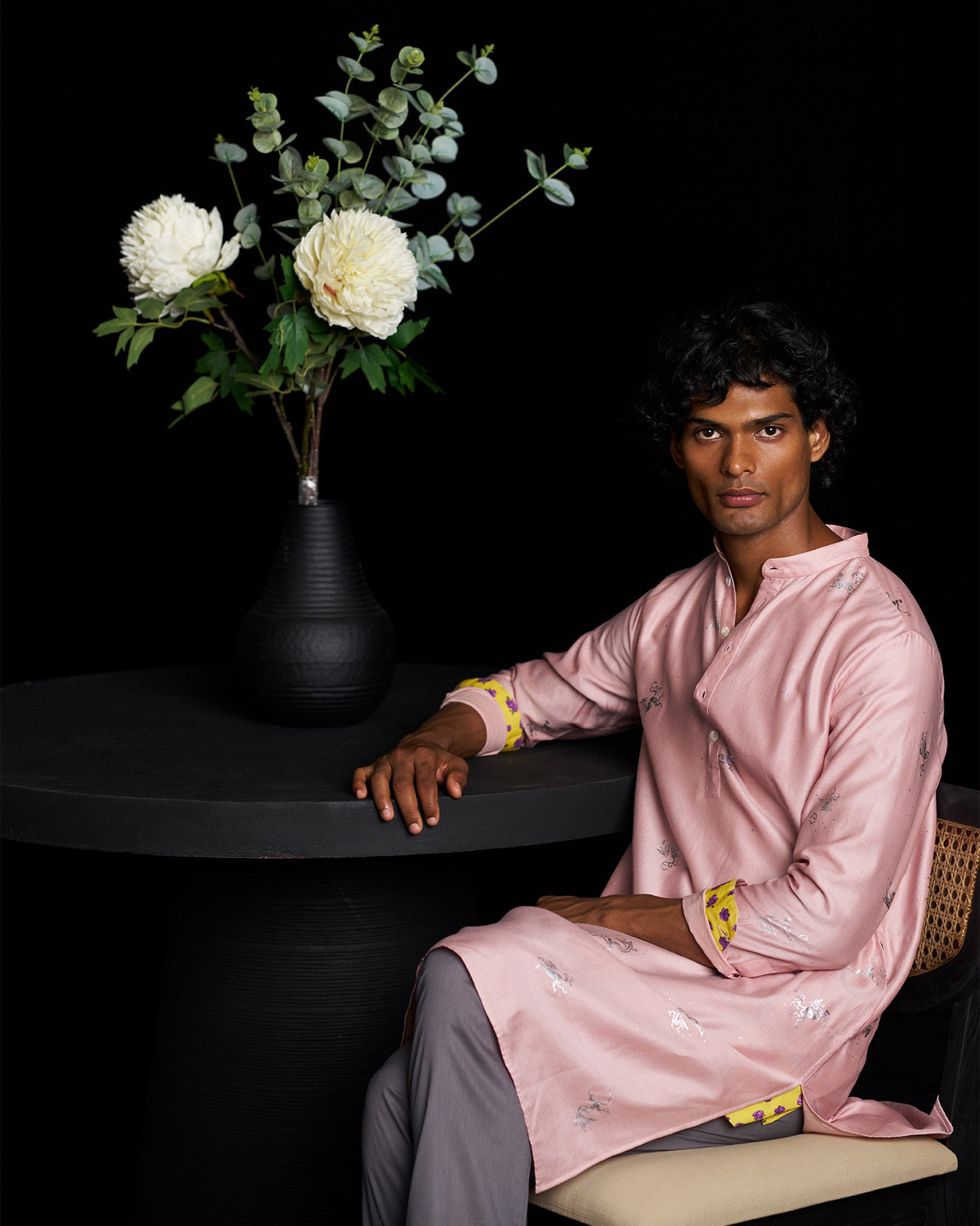 Bageecha Kurta - Pink Printed