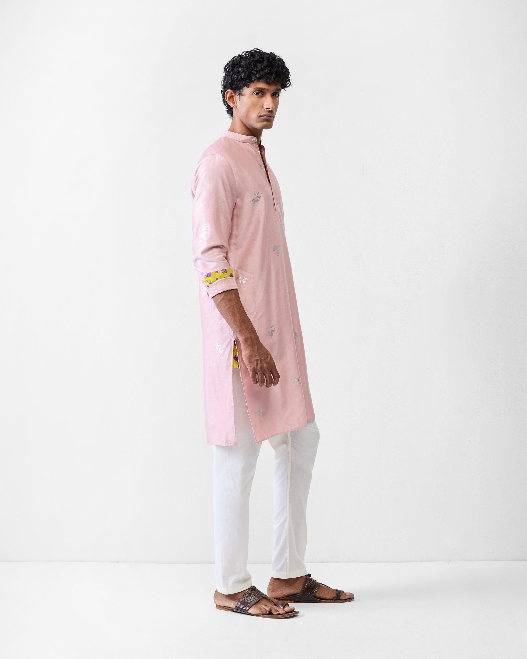 Bageecha Kurta - Pink Printed